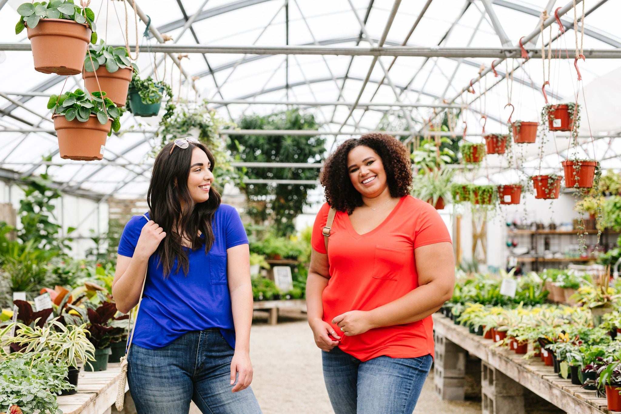 Everyday Yay V-Neck Tee In Royal Blue