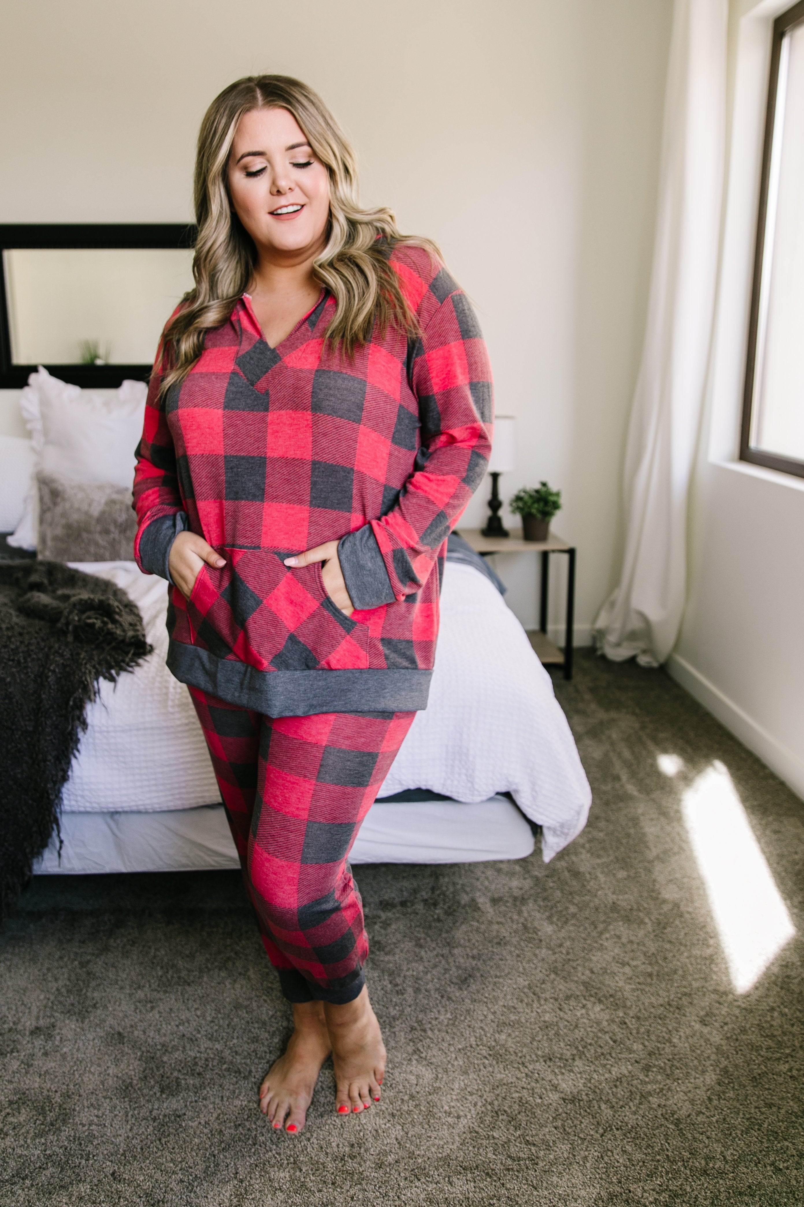 Faded Plaid Hoodie