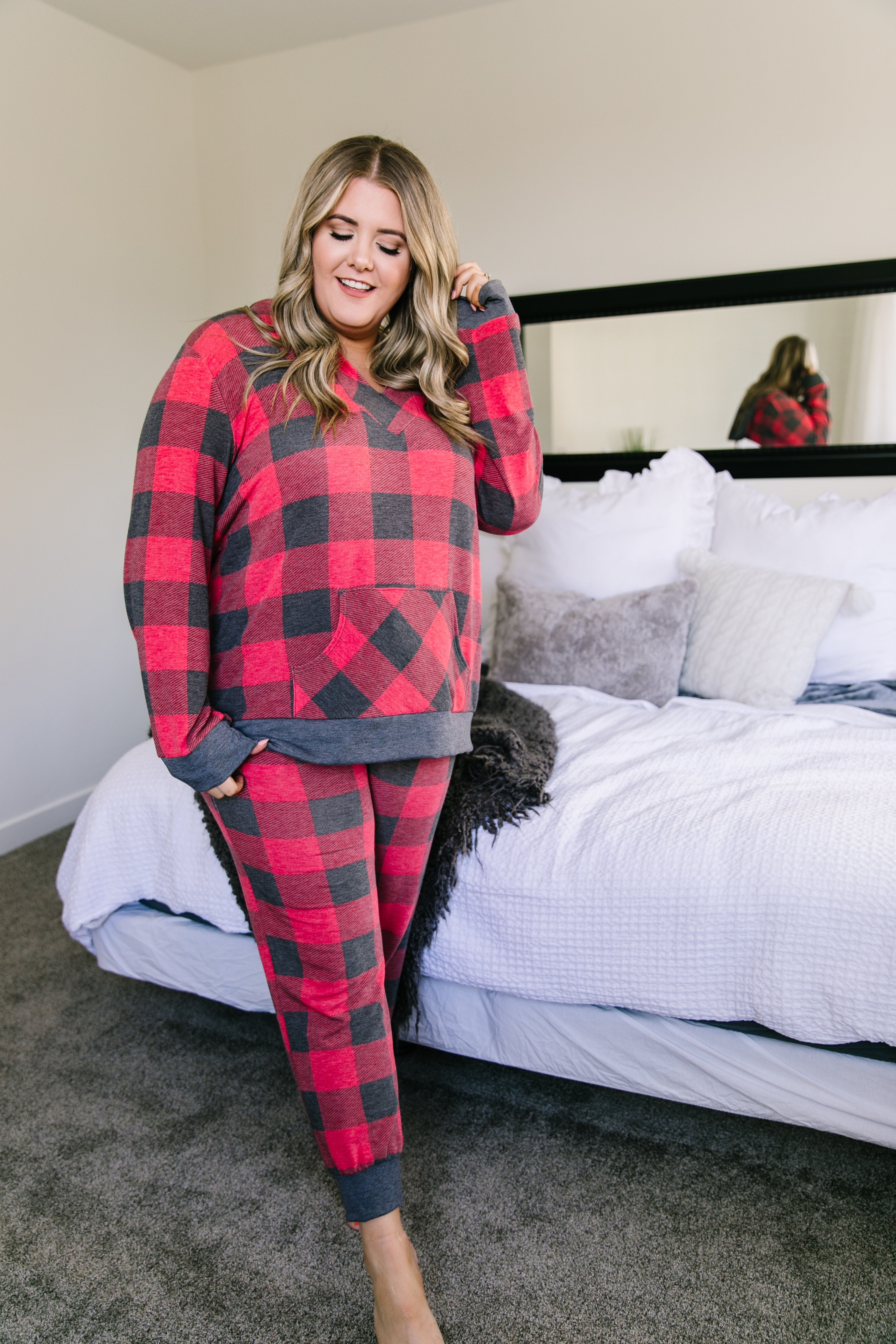 Faded Plaid Hoodie