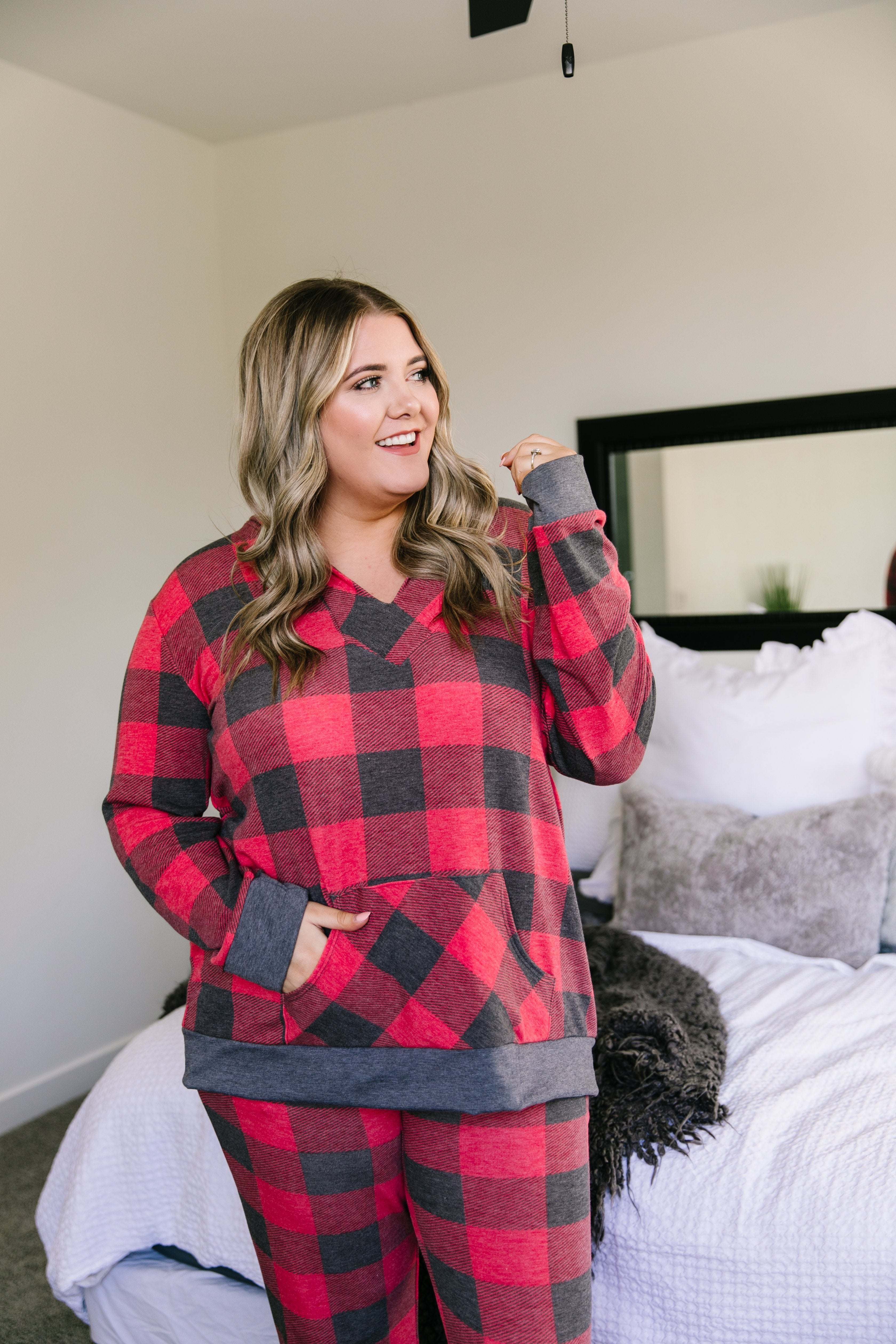 Faded Plaid Hoodie