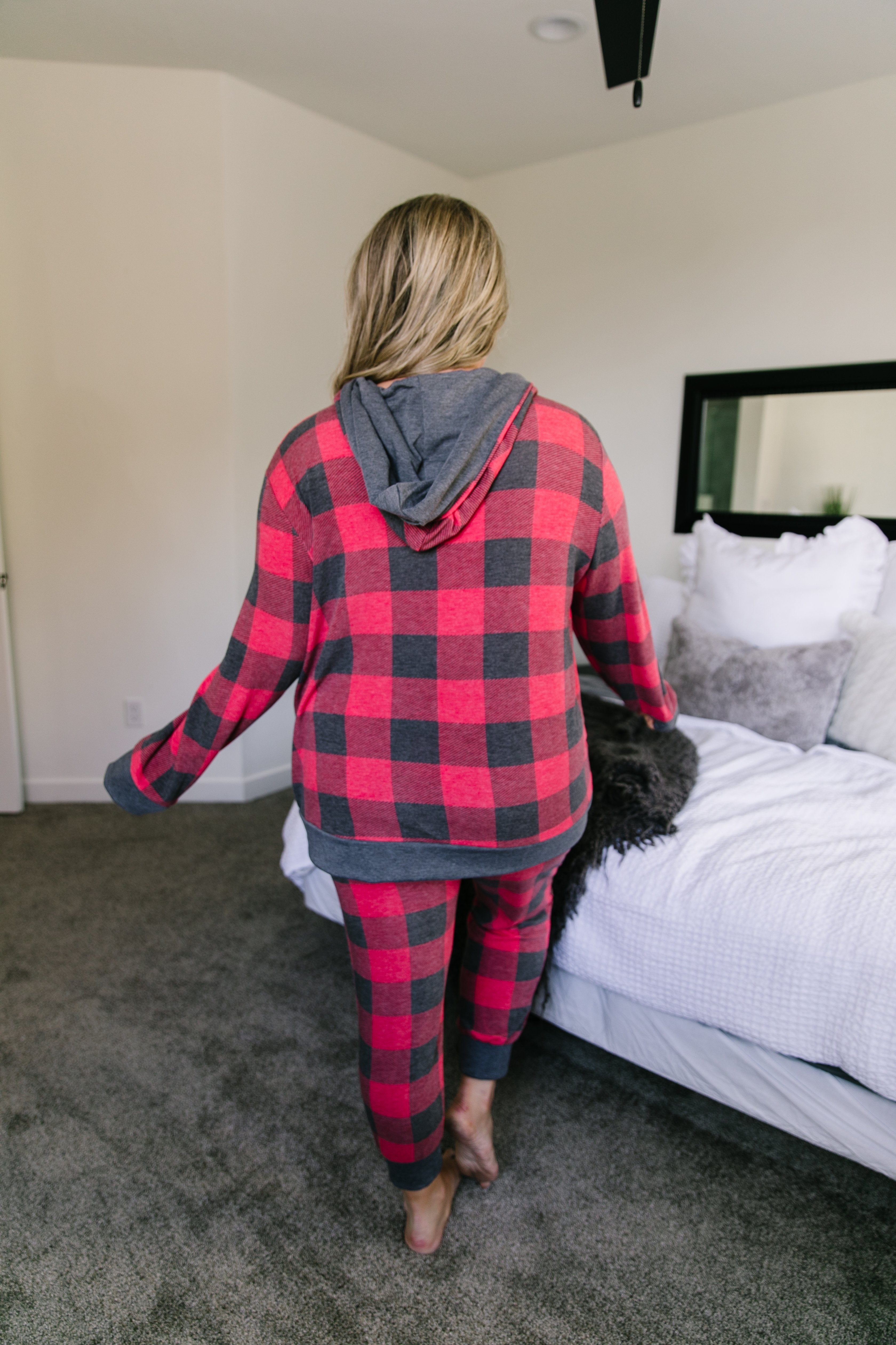 Faded Plaid Hoodie