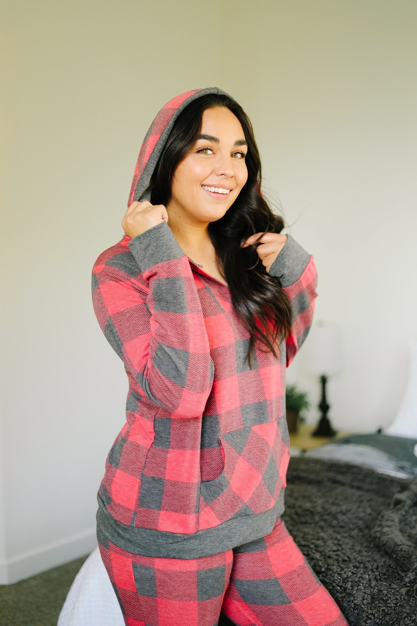 Faded Plaid Hoodie