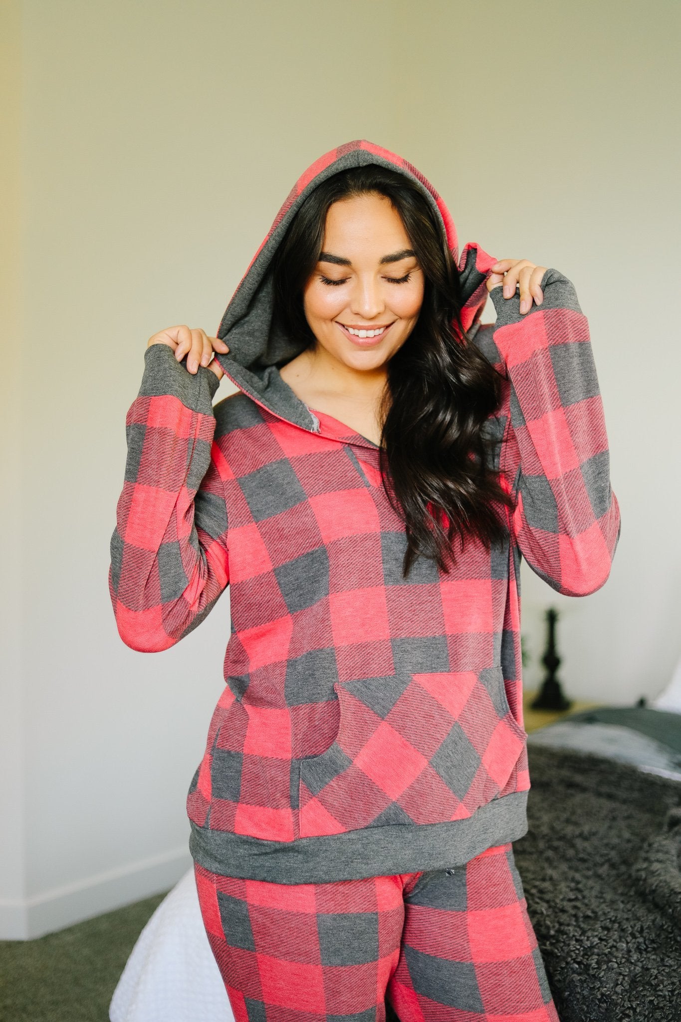 Faded Plaid Hoodie