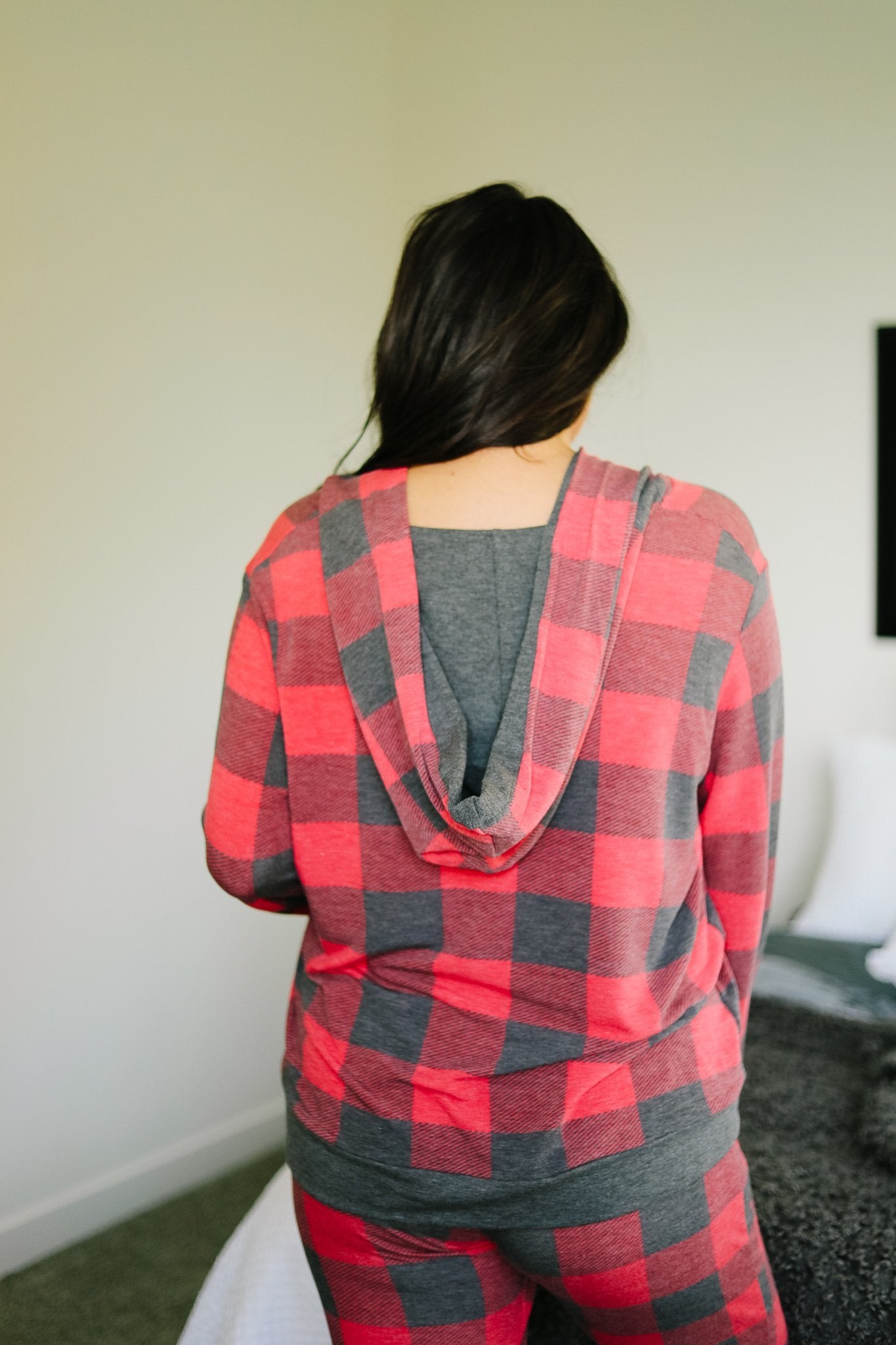 Faded Plaid Hoodie