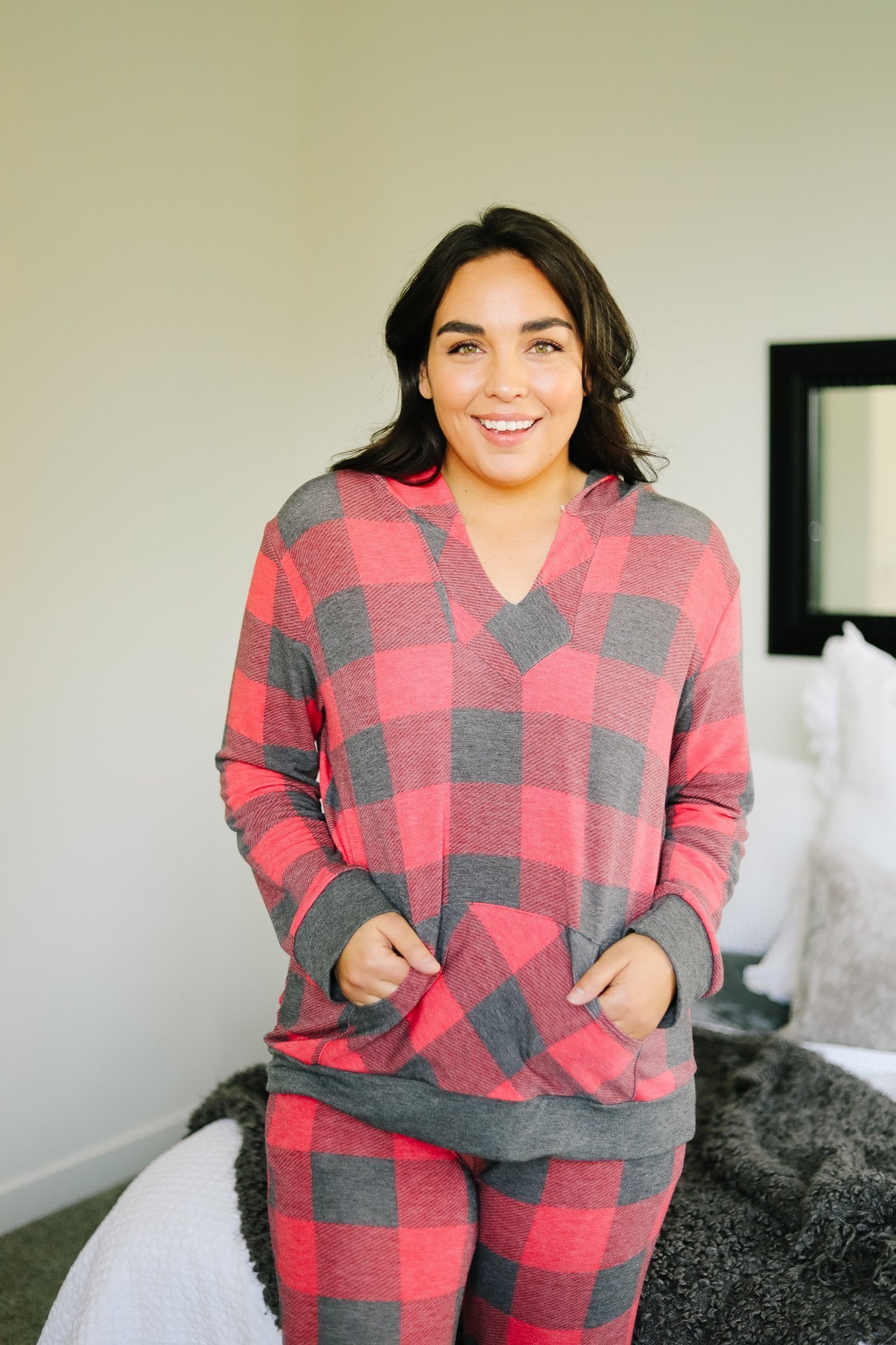 Faded Plaid Hoodie