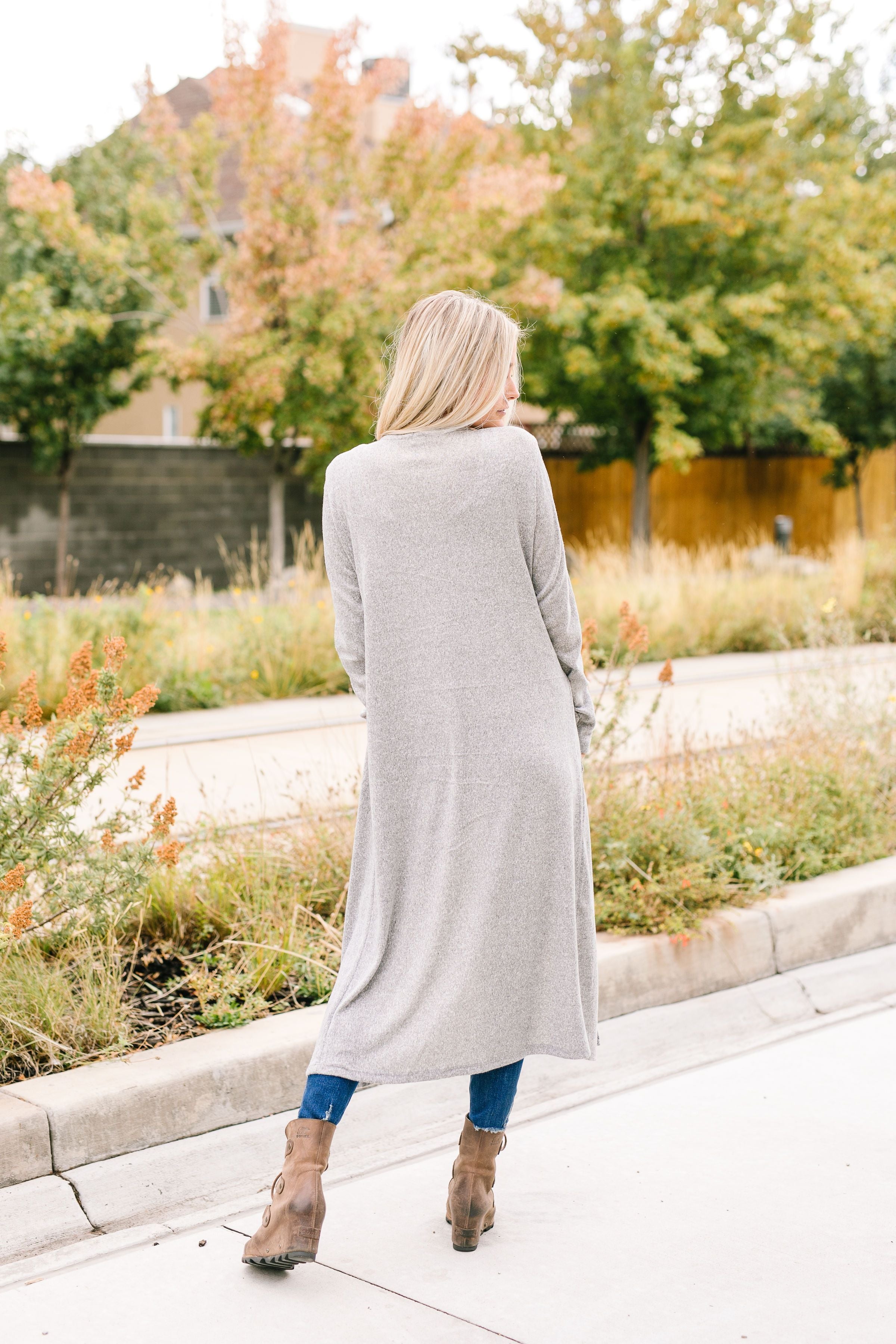 Farmer's Market Two-Tone Cardi In Gray