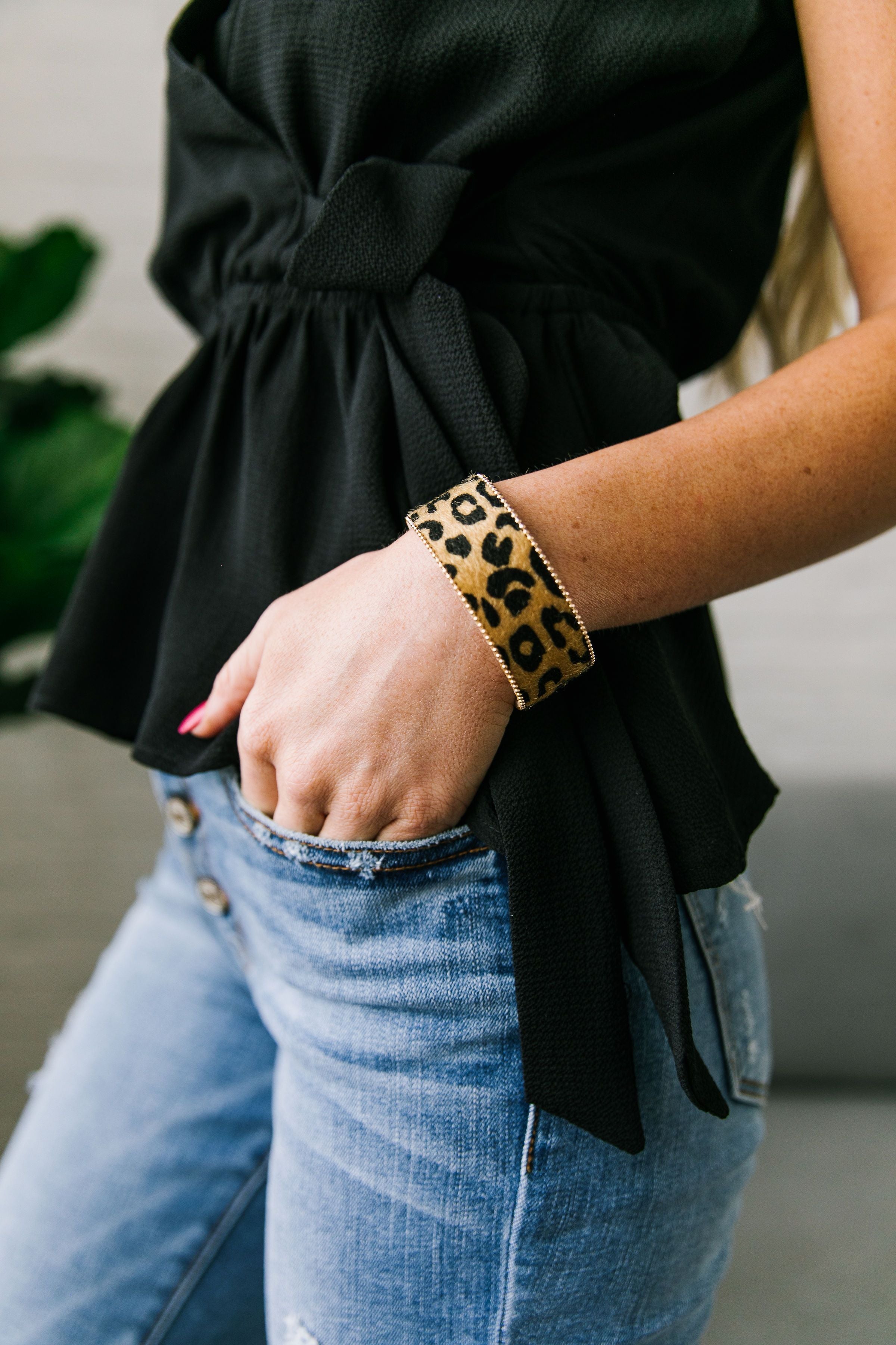 Faux Fur Leopard Cuff