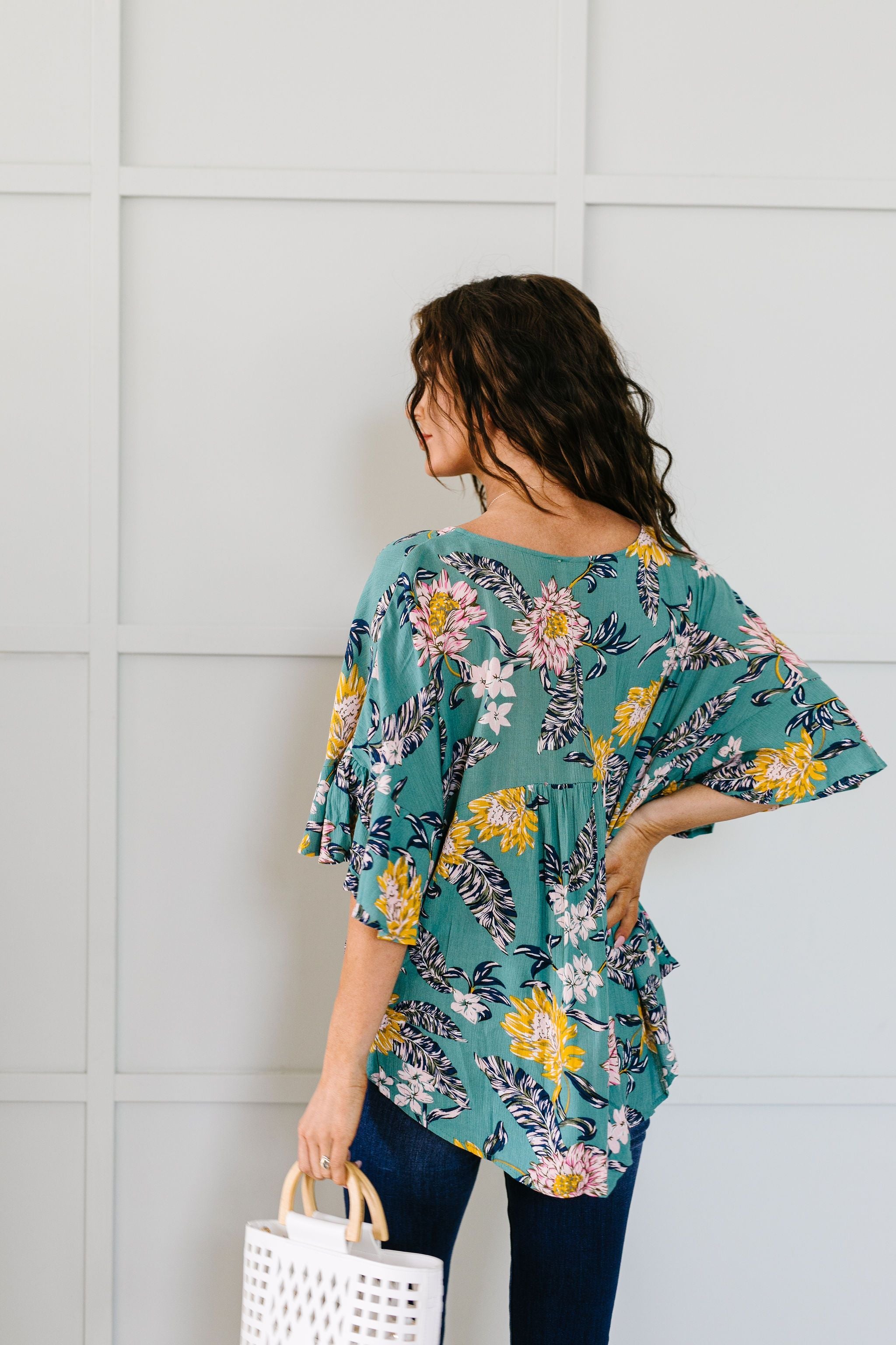 Feel The Teal Floral Blouse