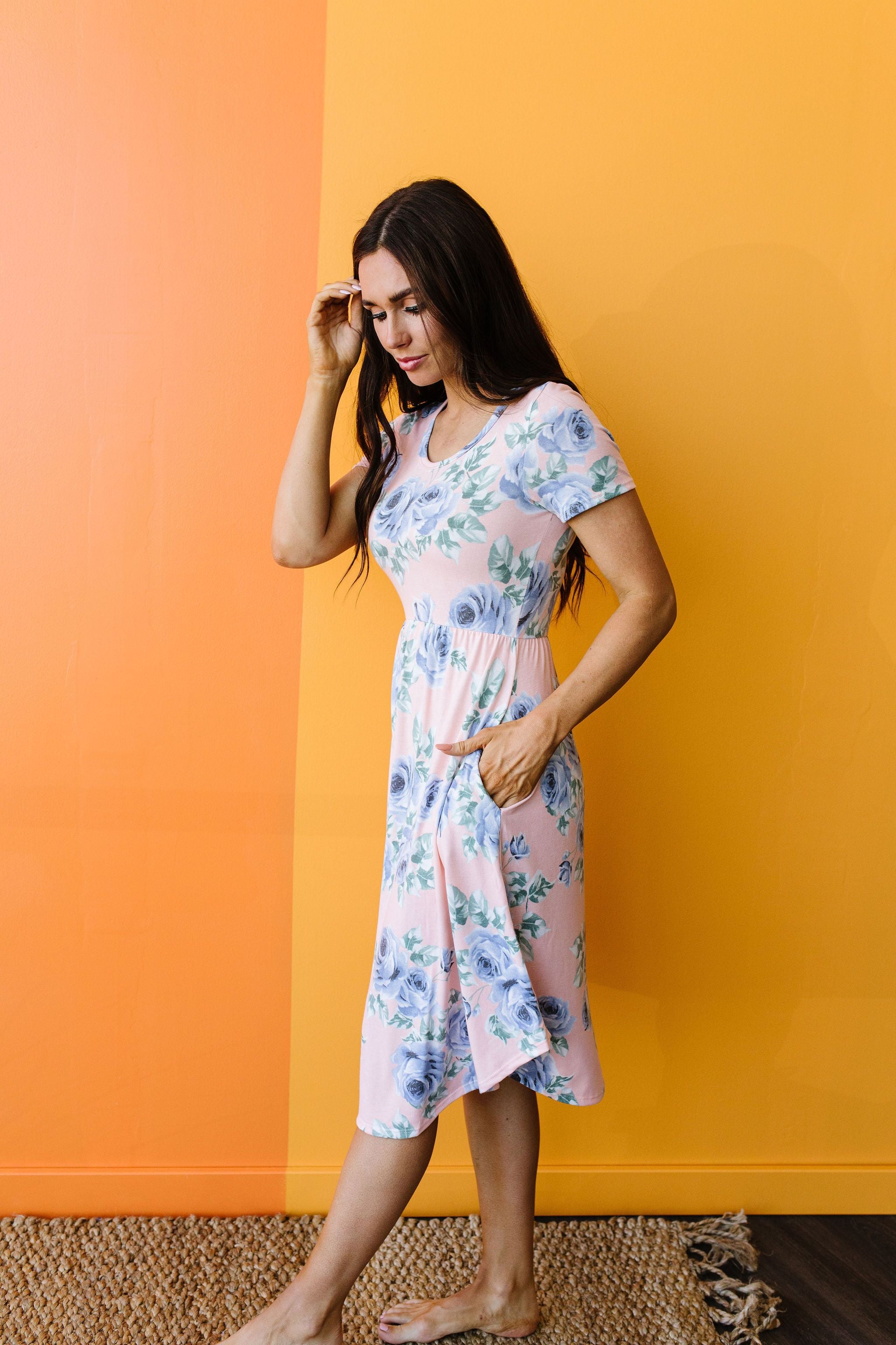 Feminine Floral Dress in Pink