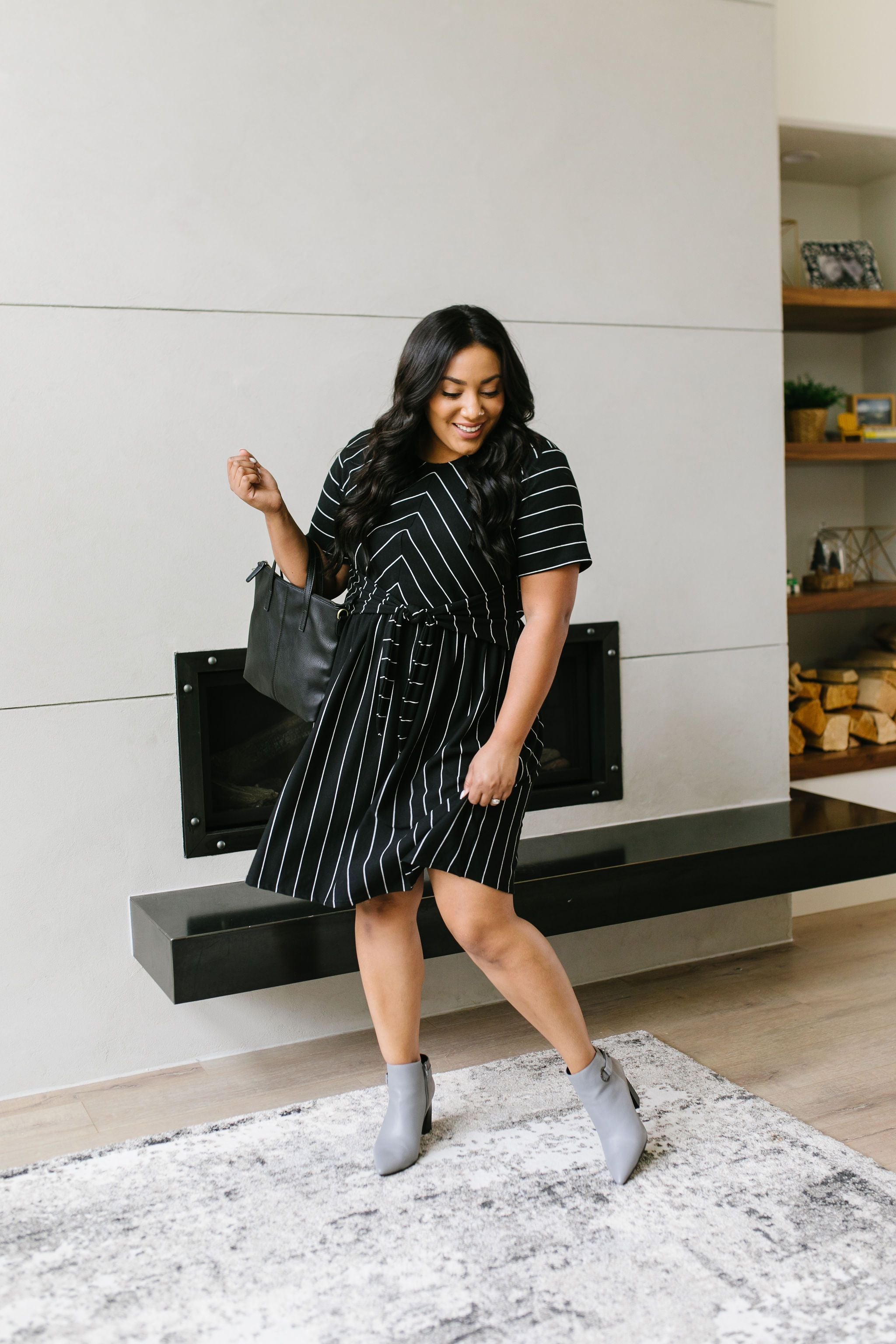 Fine Line Midi Dress