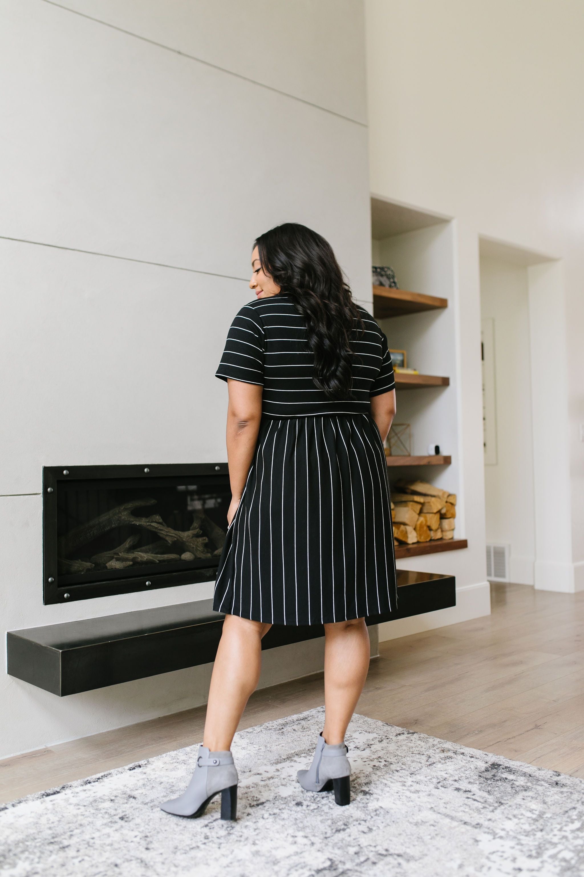 Fine Line Midi Dress