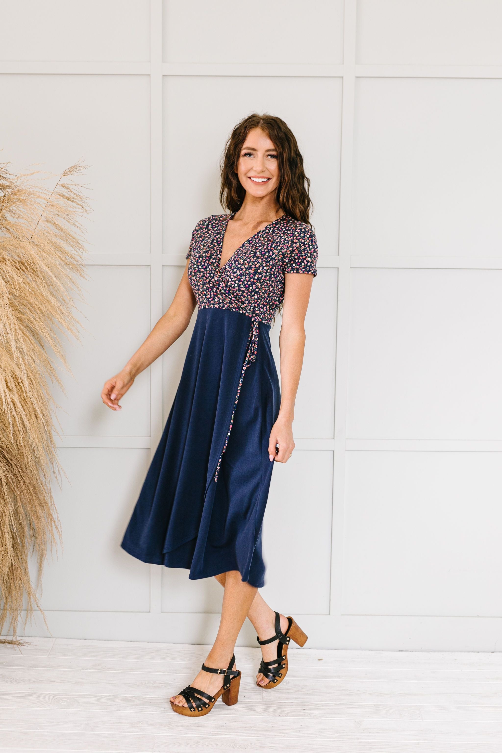 Flowers At Midnight Midi Dress