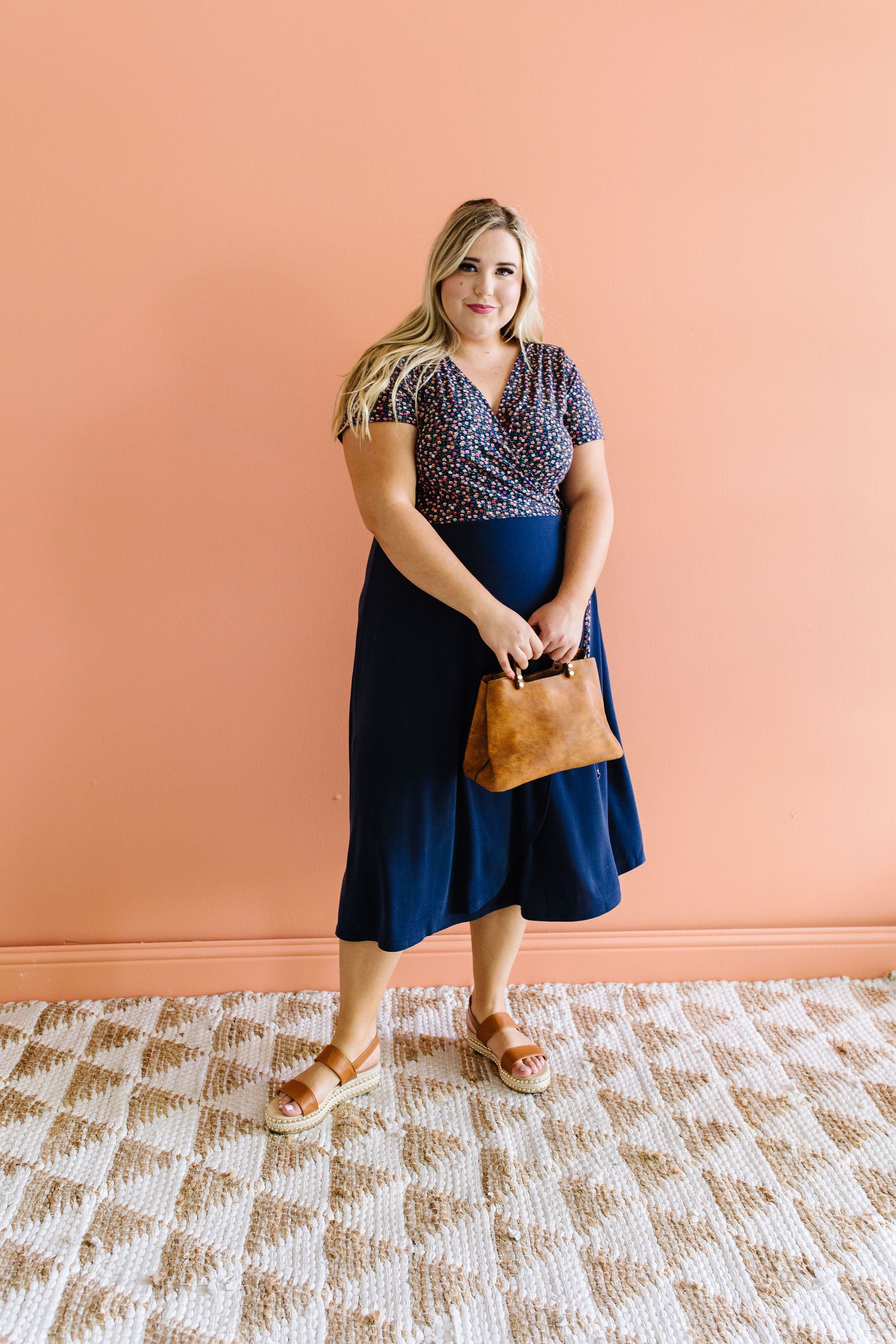 Flowers At Midnight Midi Dress