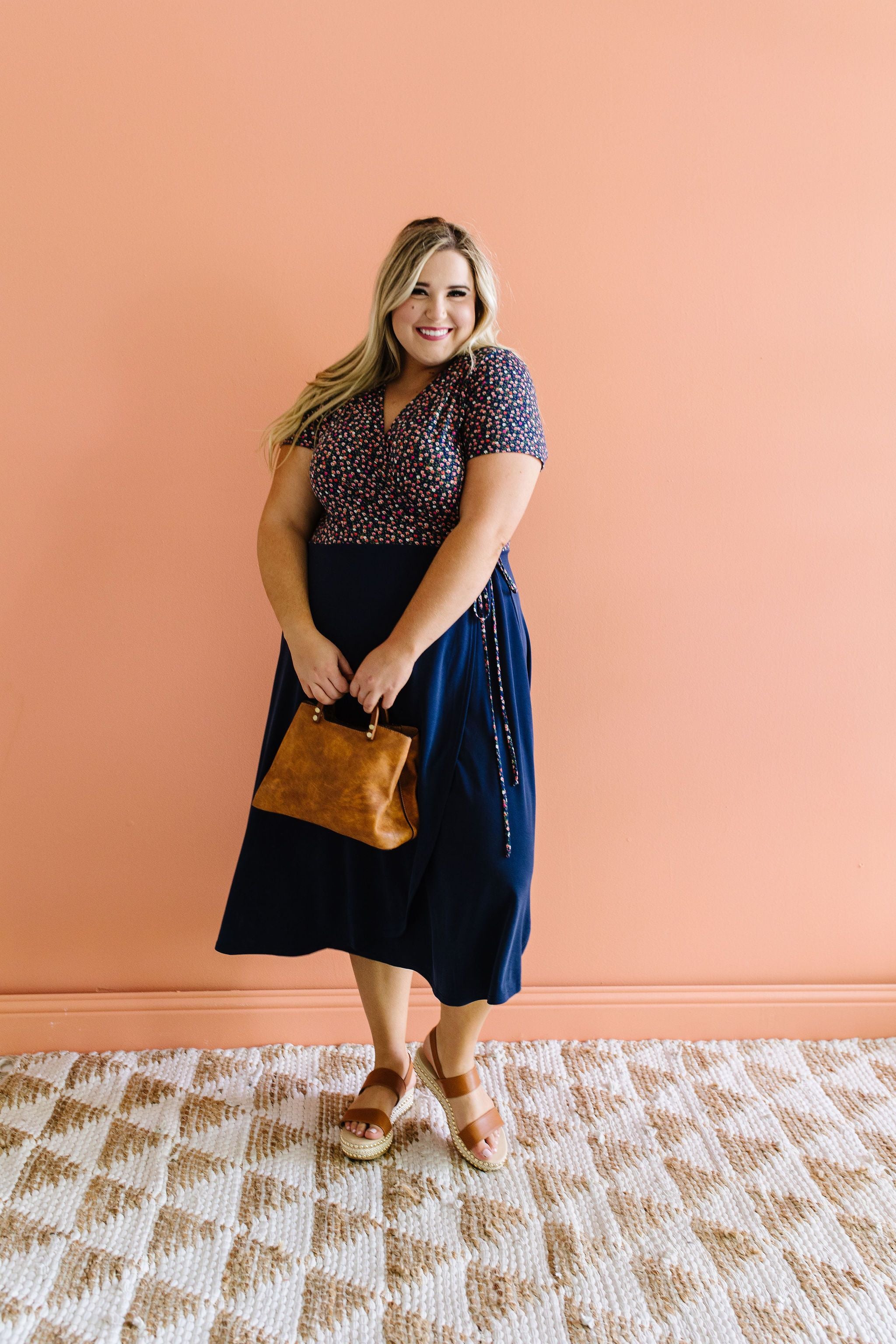 Flowers At Midnight Midi Dress