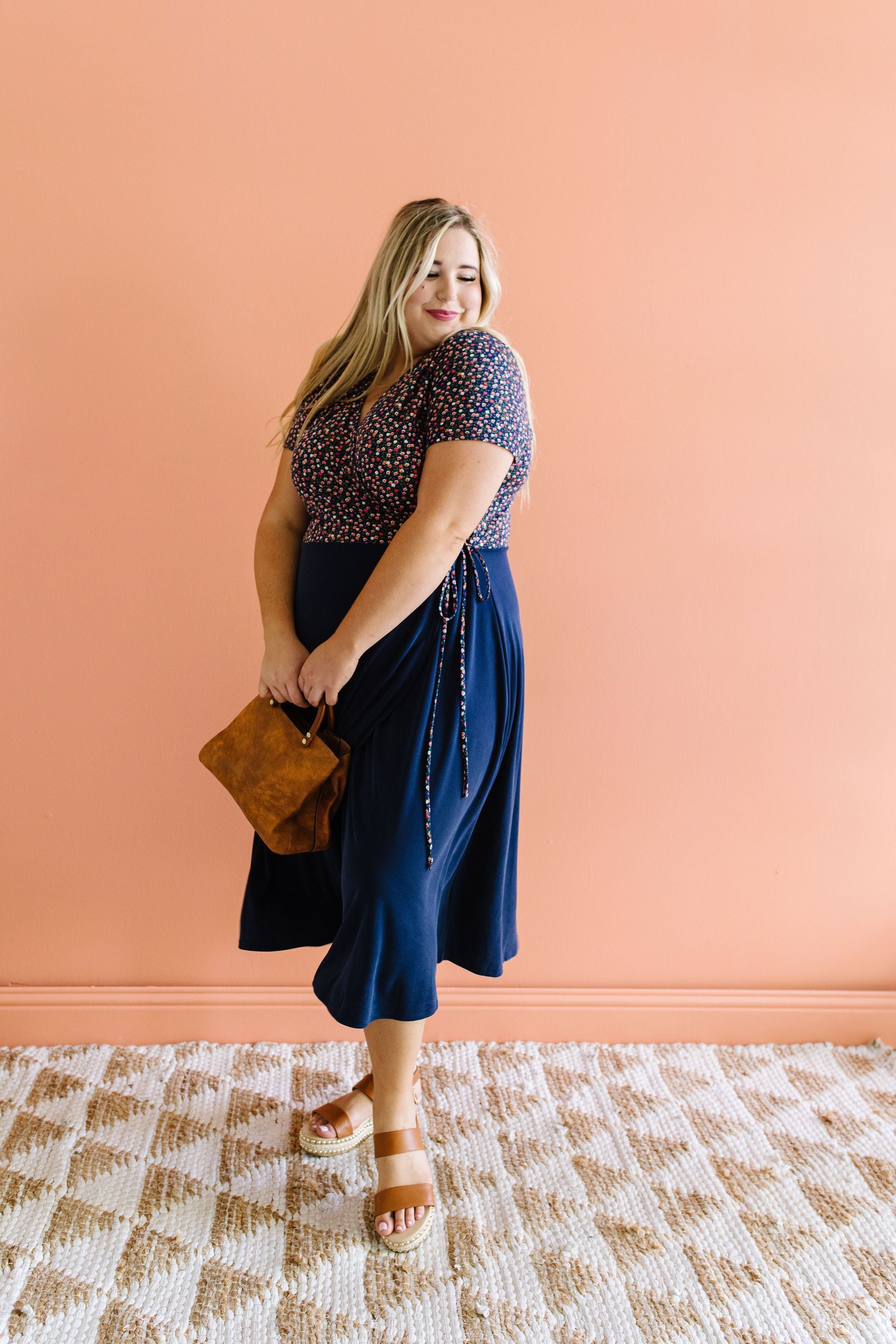 Flowers At Midnight Midi Dress