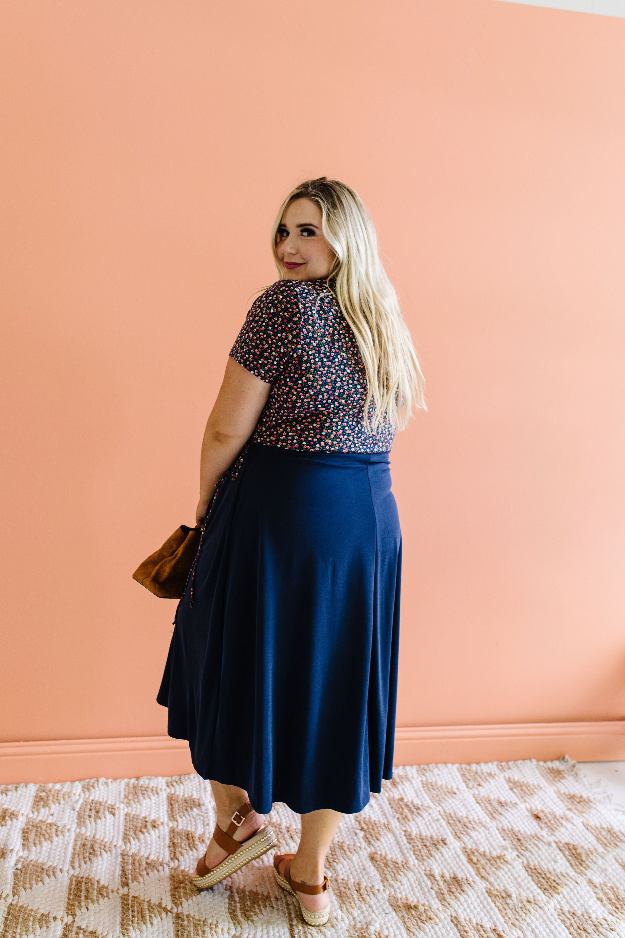 Flowers At Midnight Midi Dress