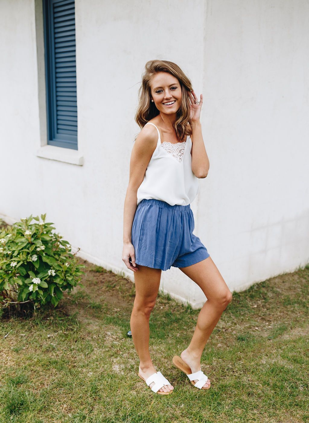 Frosted With Lace Camisole In White