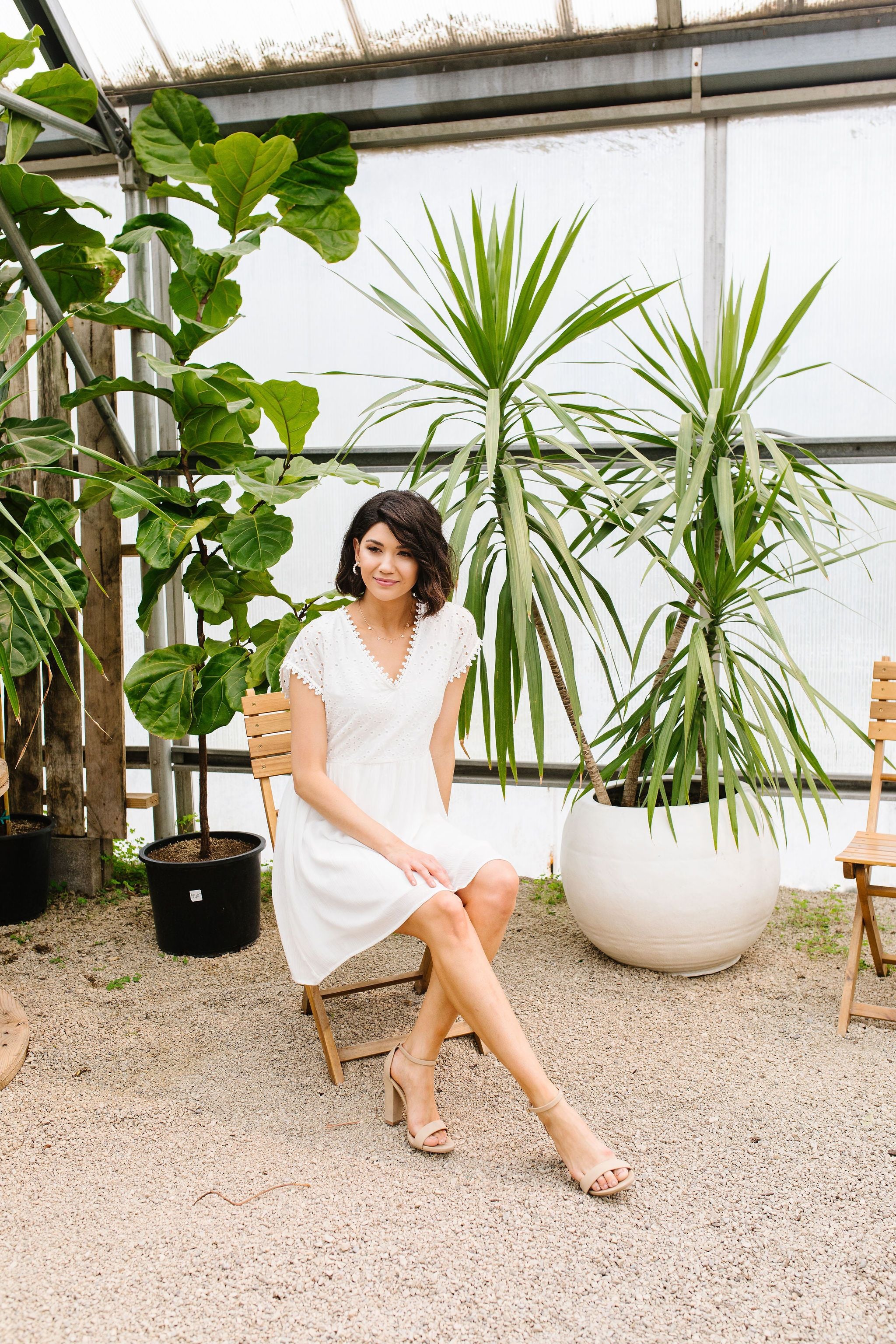 Full Circle Eyelet & Pom Pom Dress