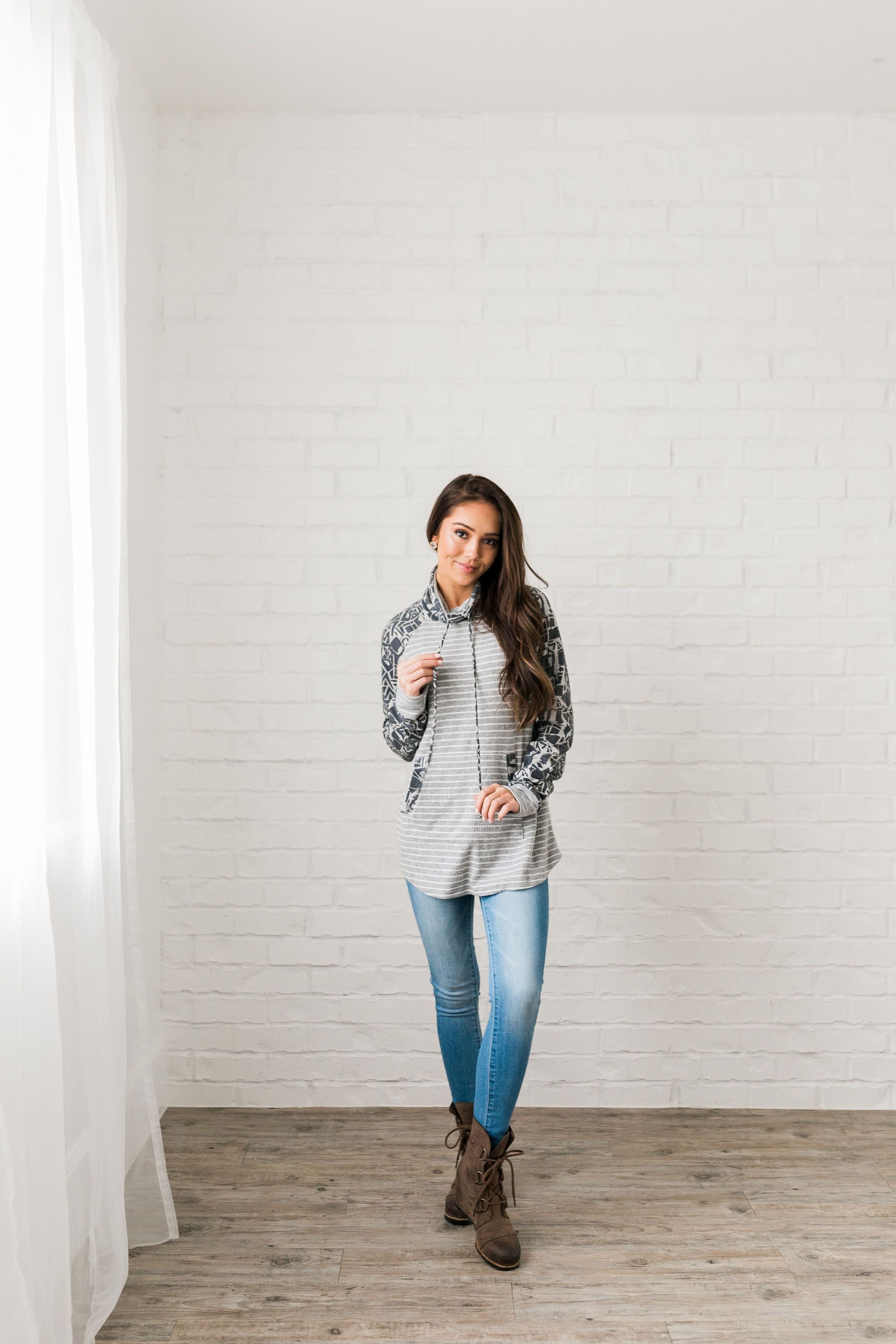 Geometry 101 Raglan Cowl Neck Top - ALL SALES FINAL