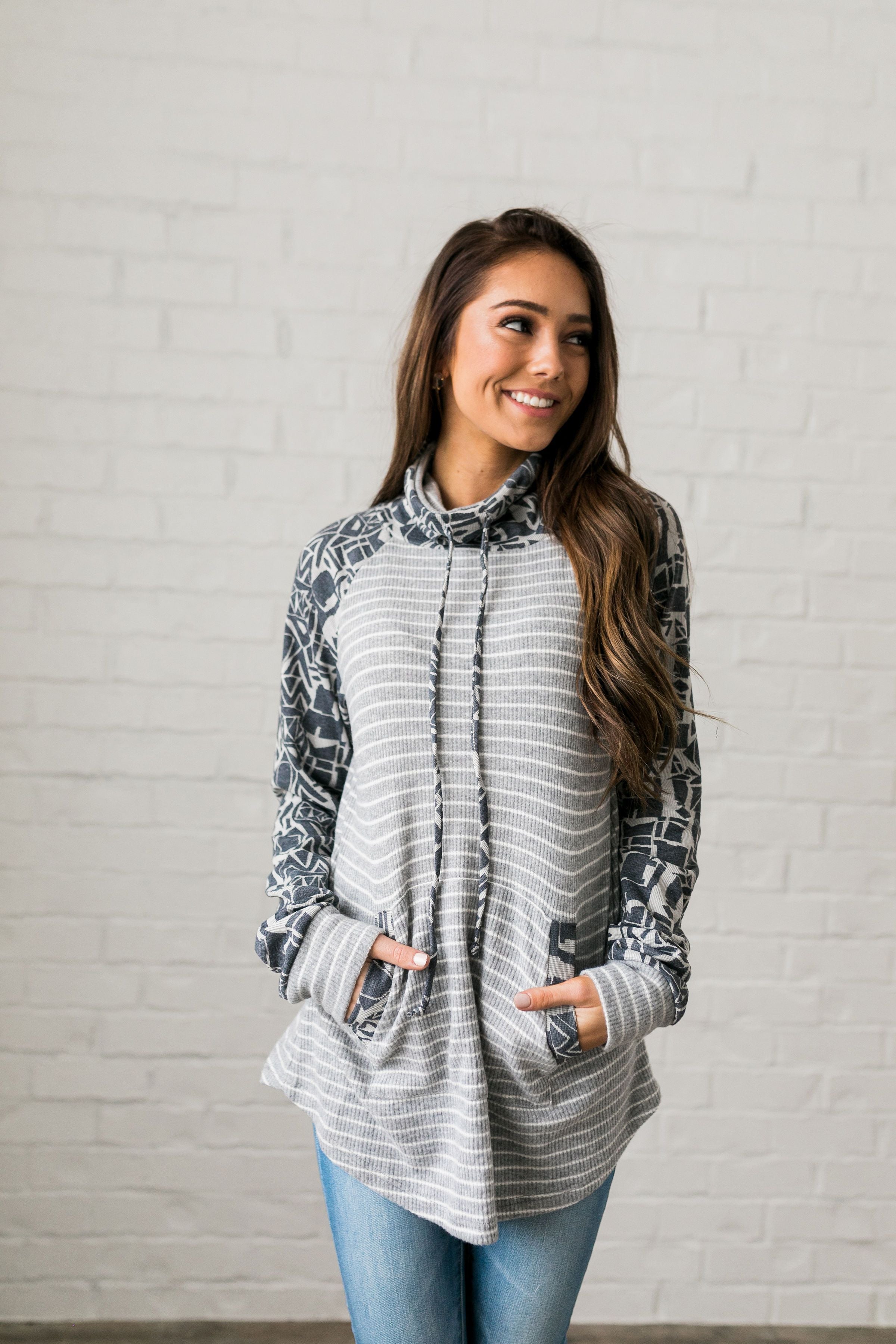 Geometry 101 Raglan Cowl Neck Top - ALL SALES FINAL