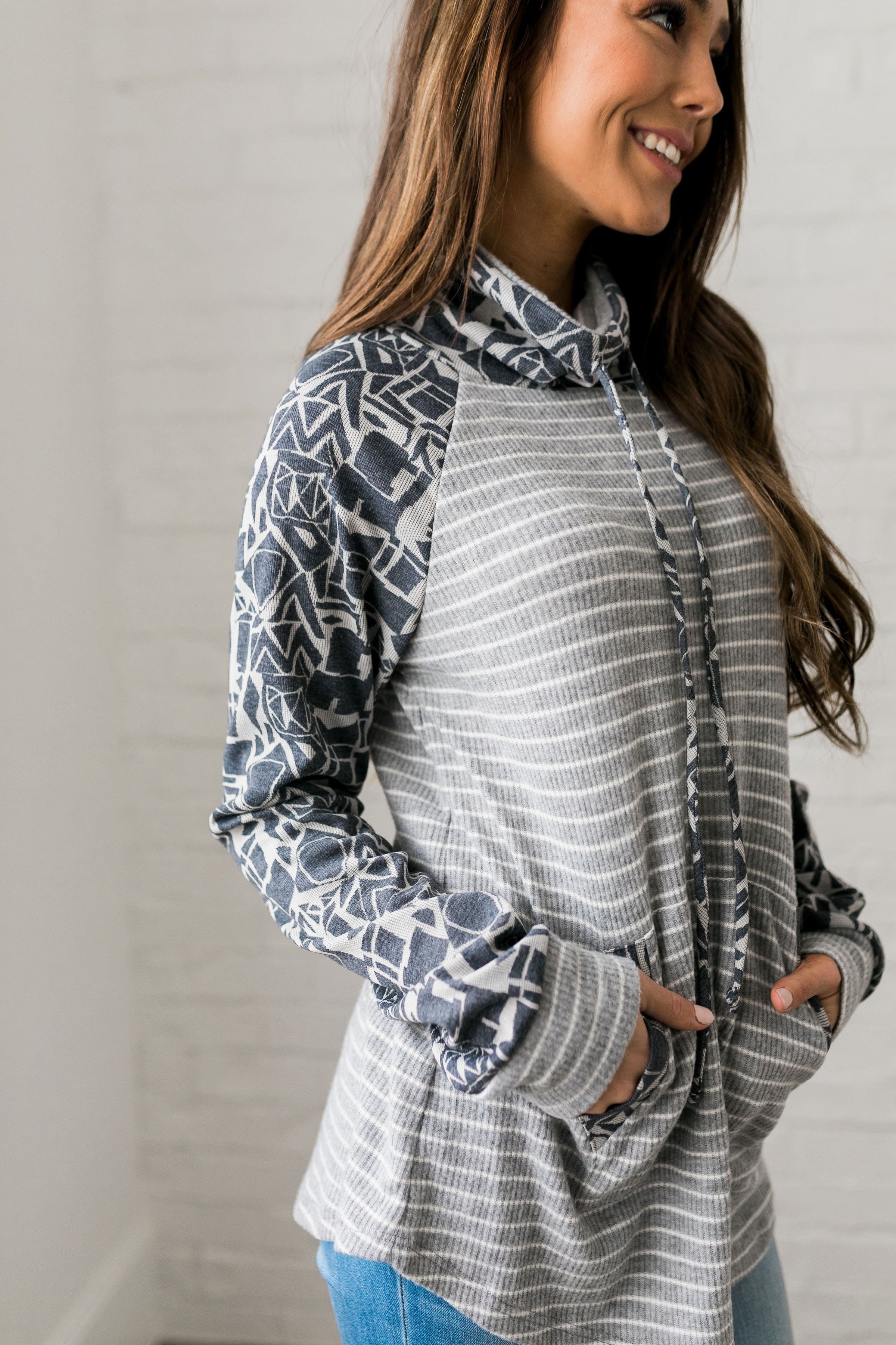 Geometry 101 Raglan Cowl Neck Top - ALL SALES FINAL