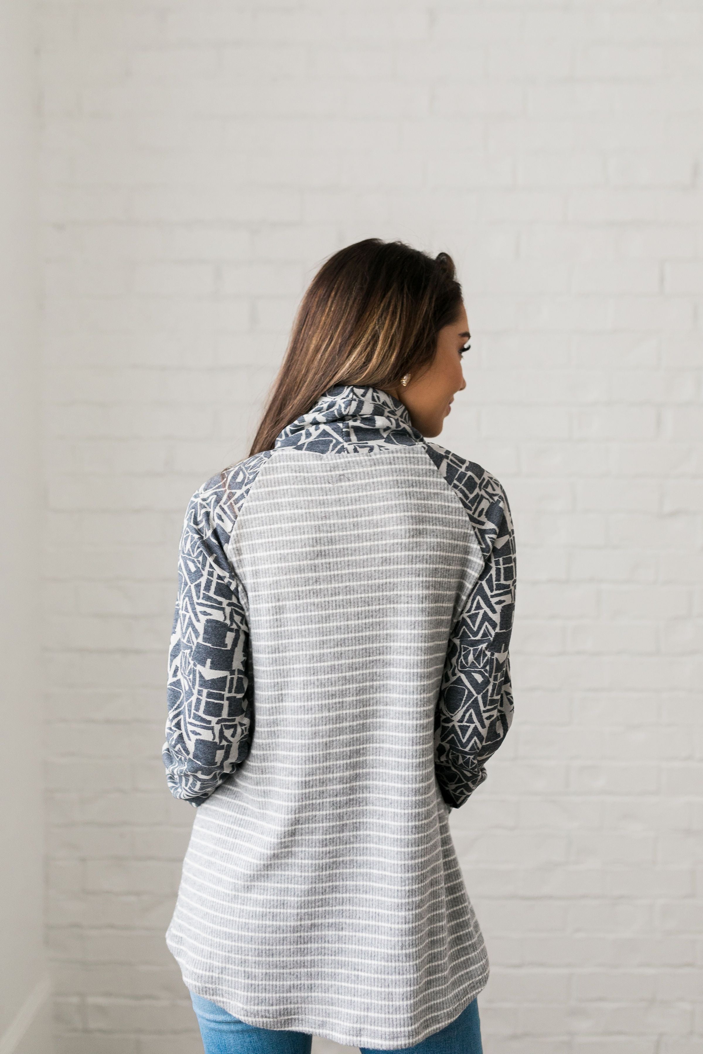 Geometry 101 Raglan Cowl Neck Top - ALL SALES FINAL