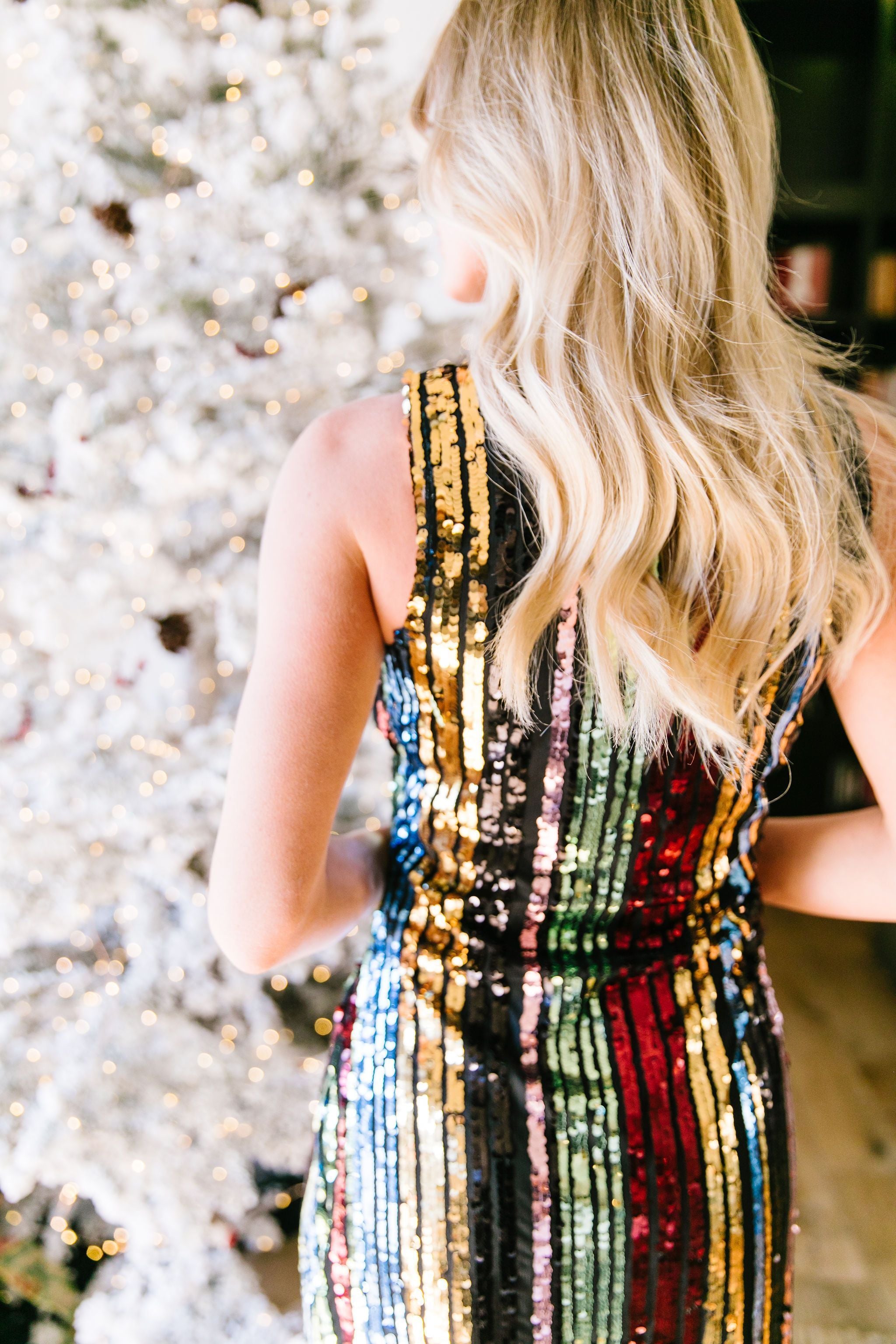 Glittering Resolutions Striped Dress