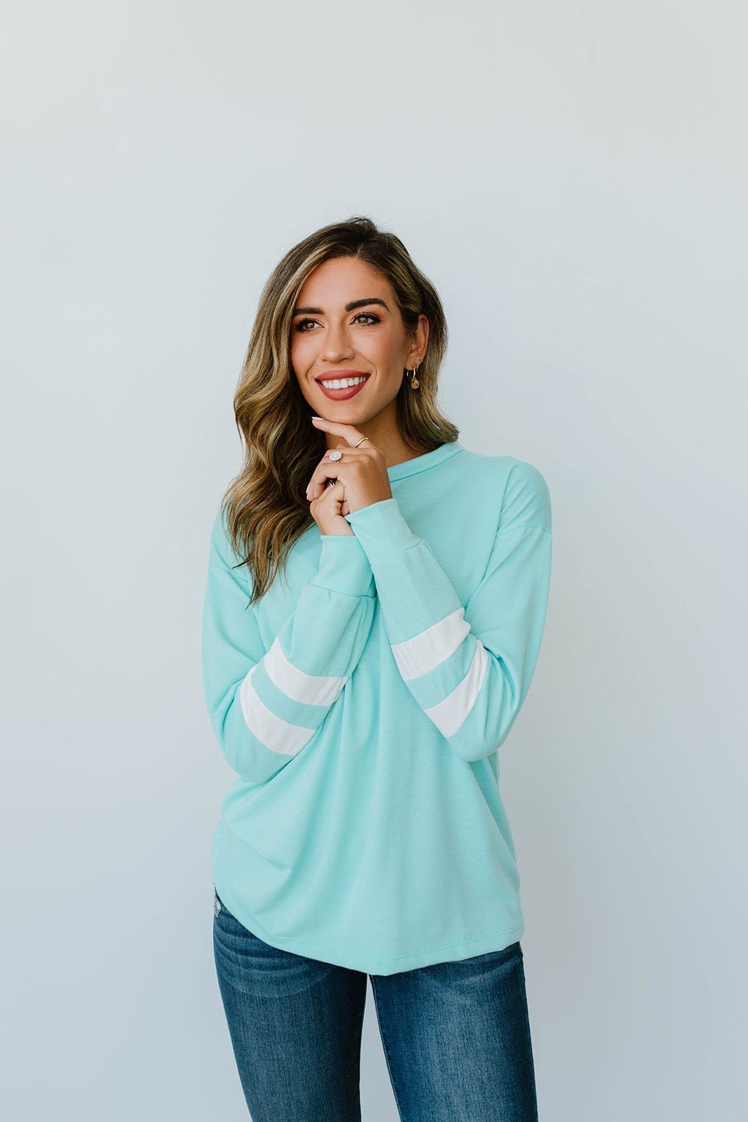Good Sport Pullover In Aqua