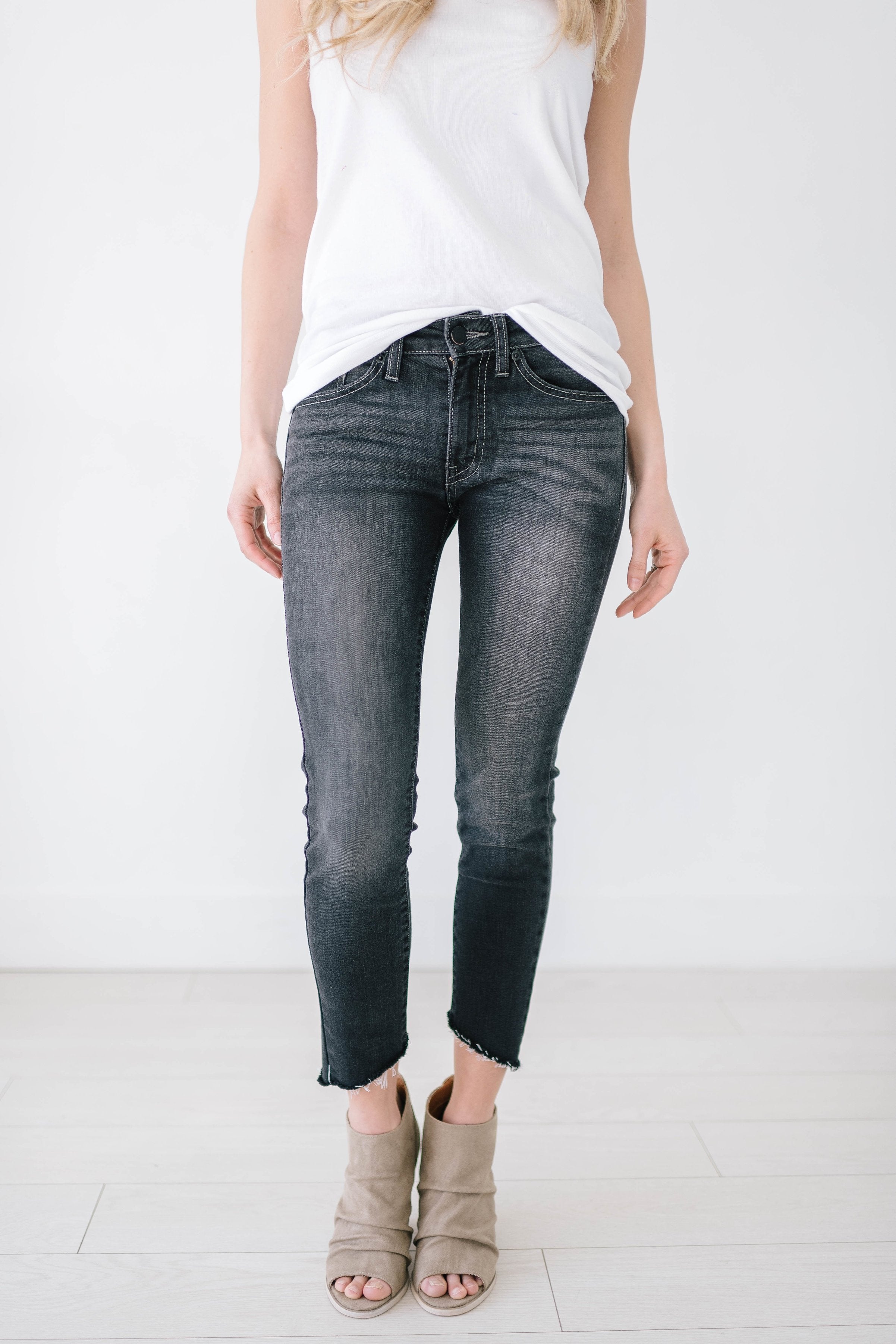 Gray Slanted Skinnies
