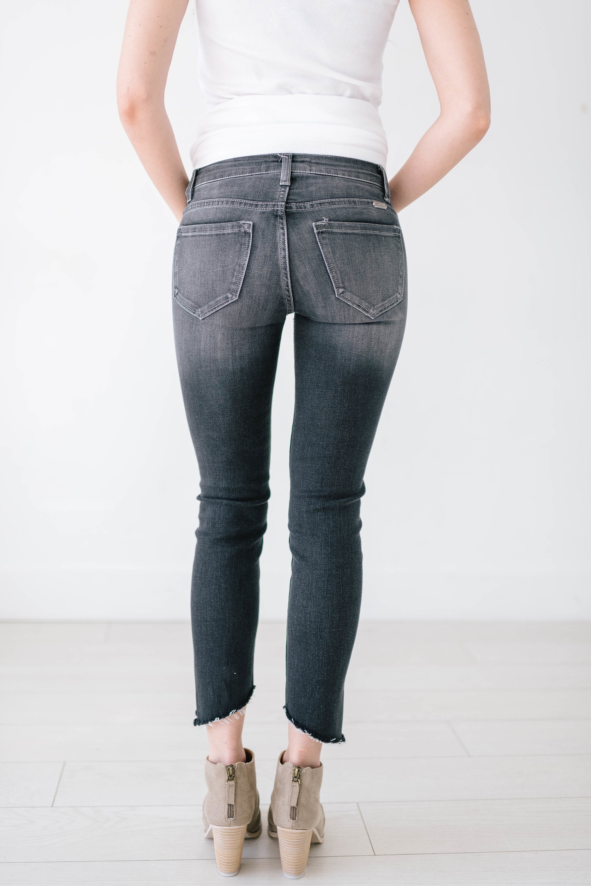 Gray Slanted Skinnies