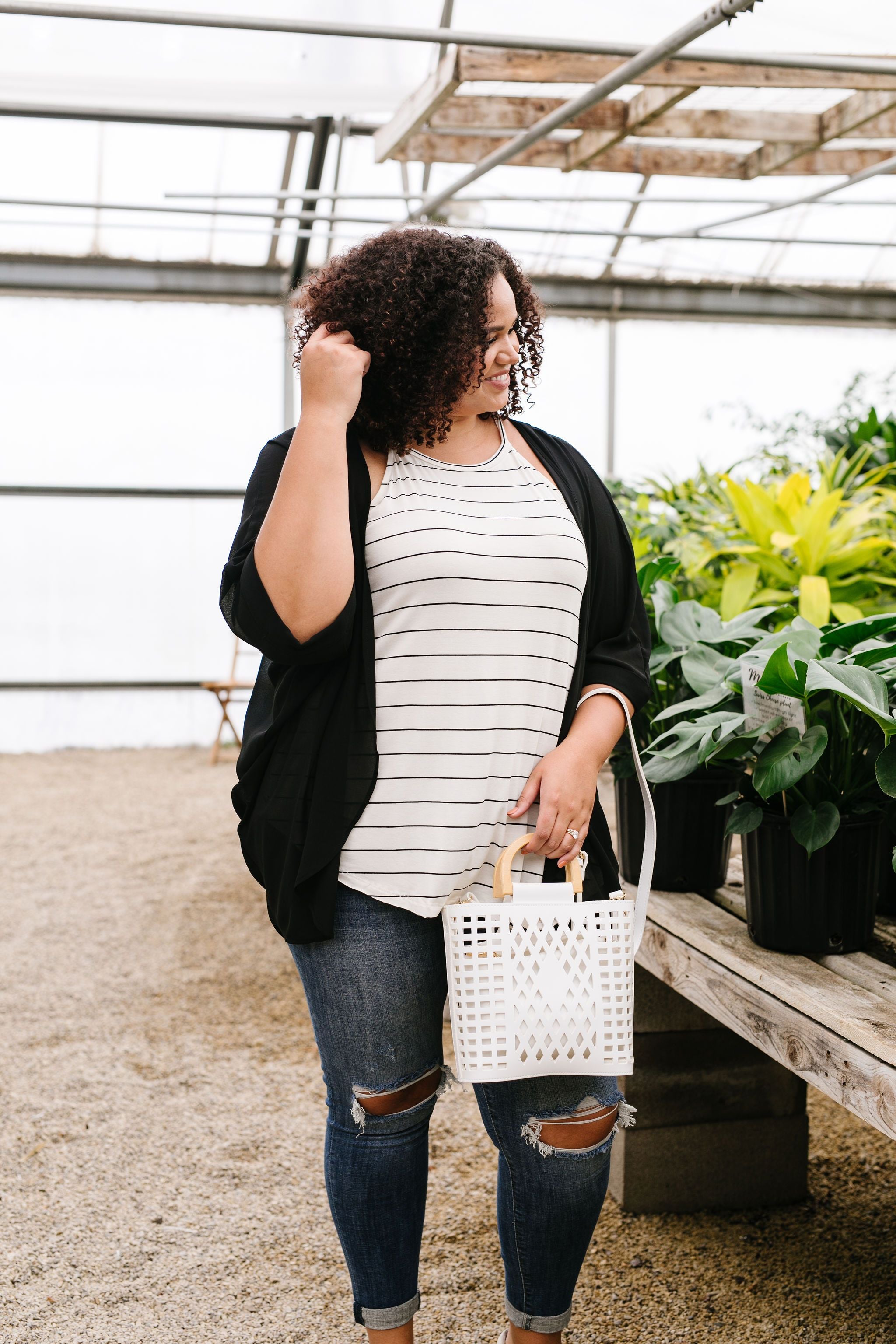 Great White Halter With Black Stripes