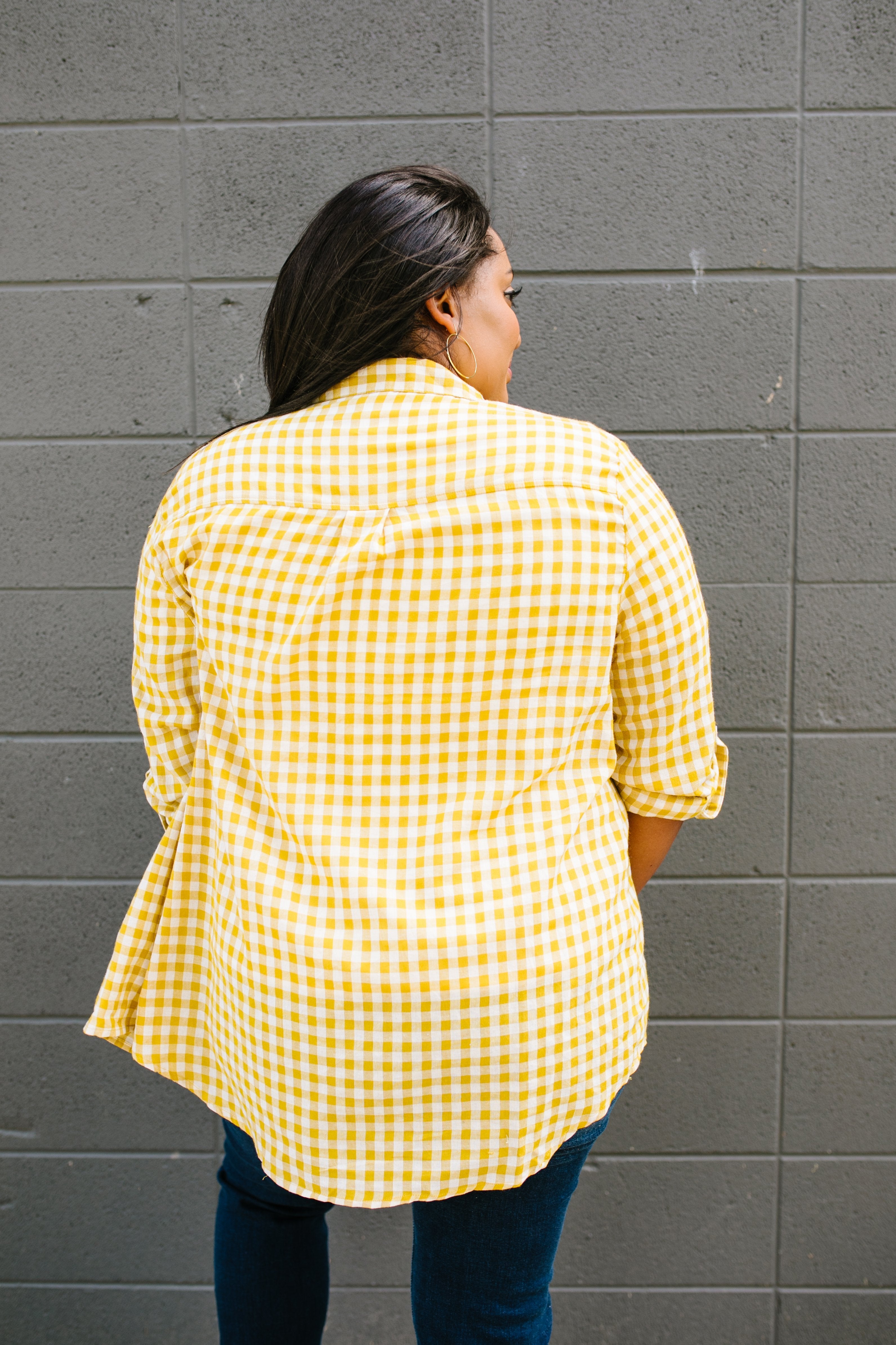 Harvest Gold Plaid Button-down