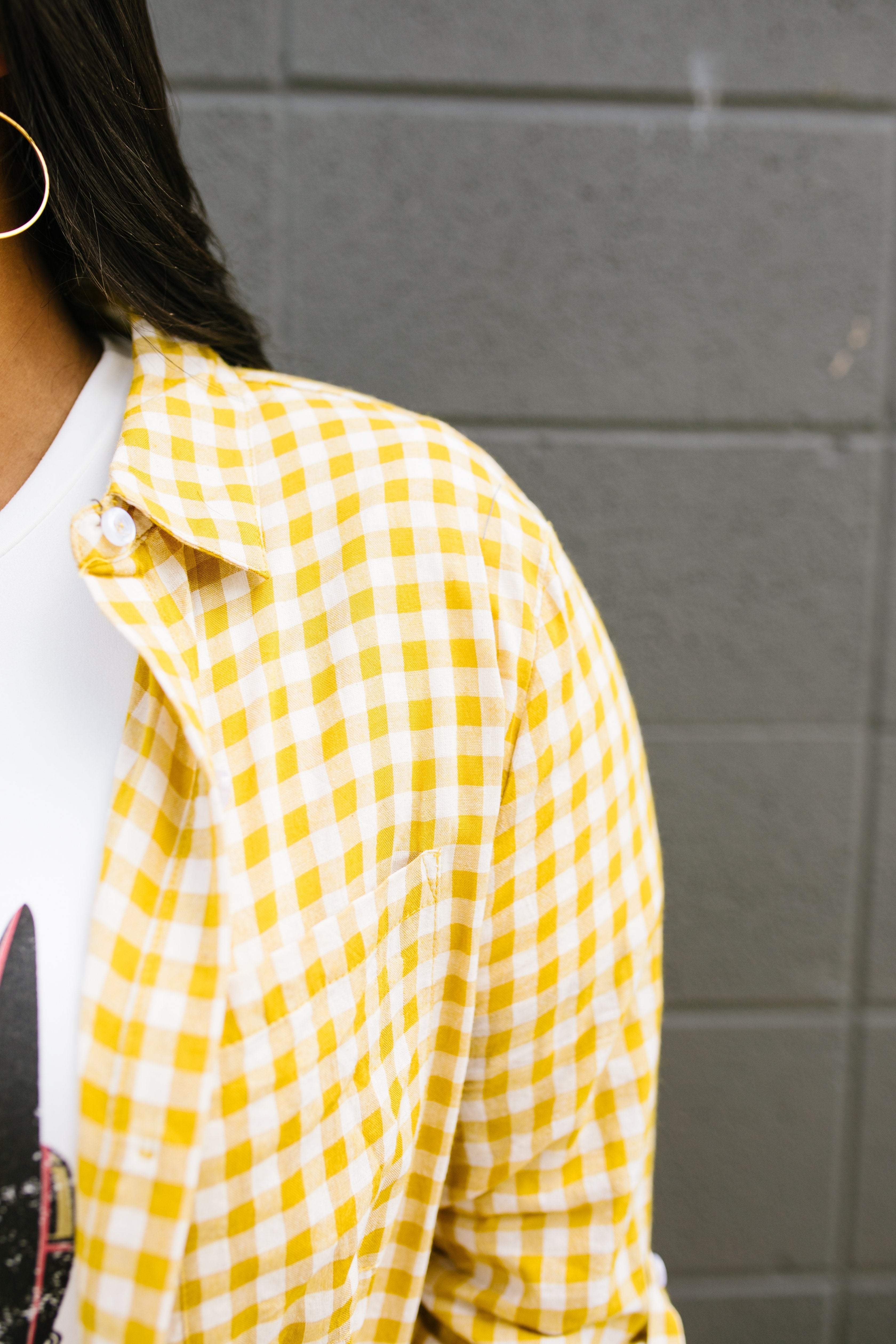 Harvest Gold Plaid Button-down