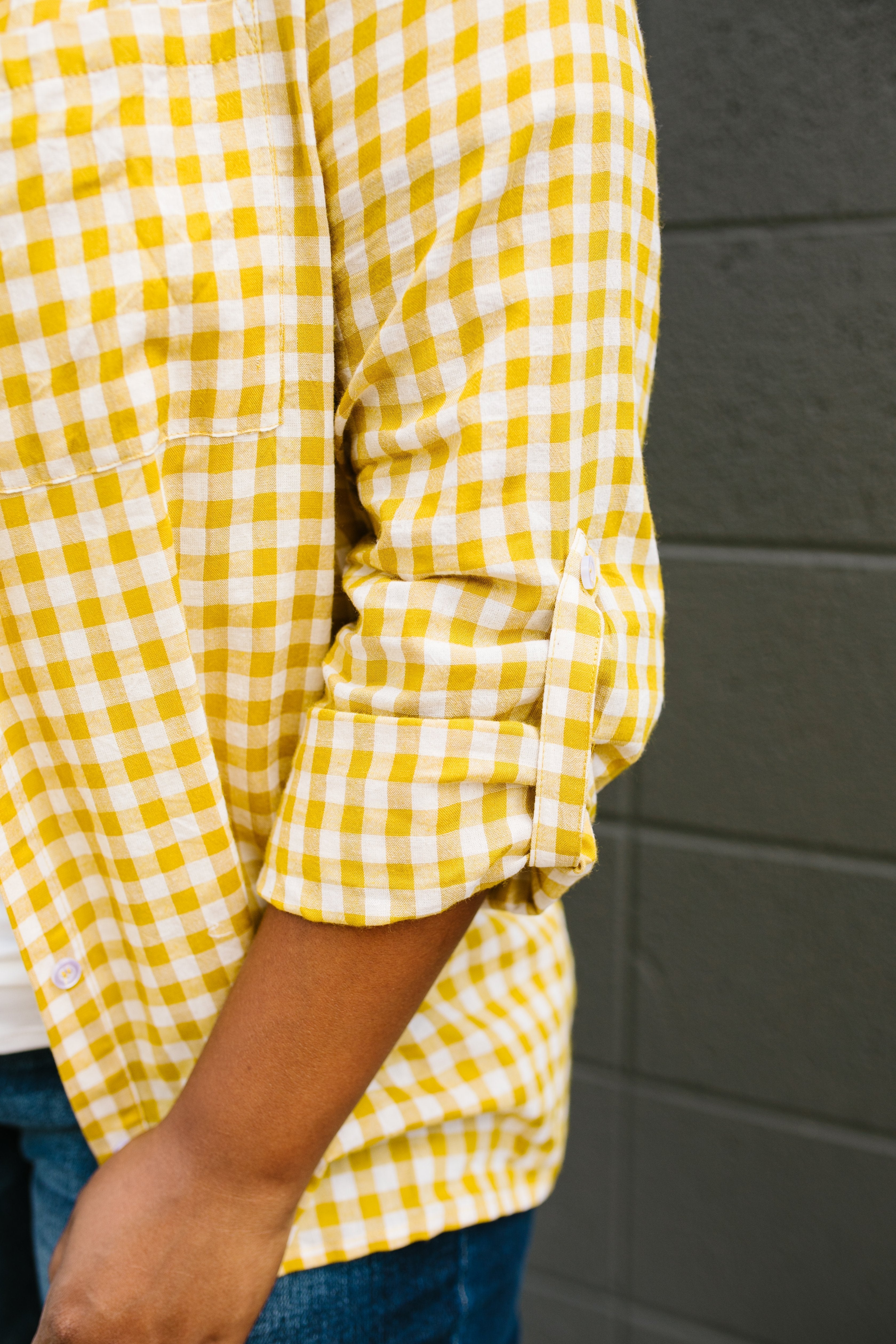 Harvest Gold Plaid Button-down