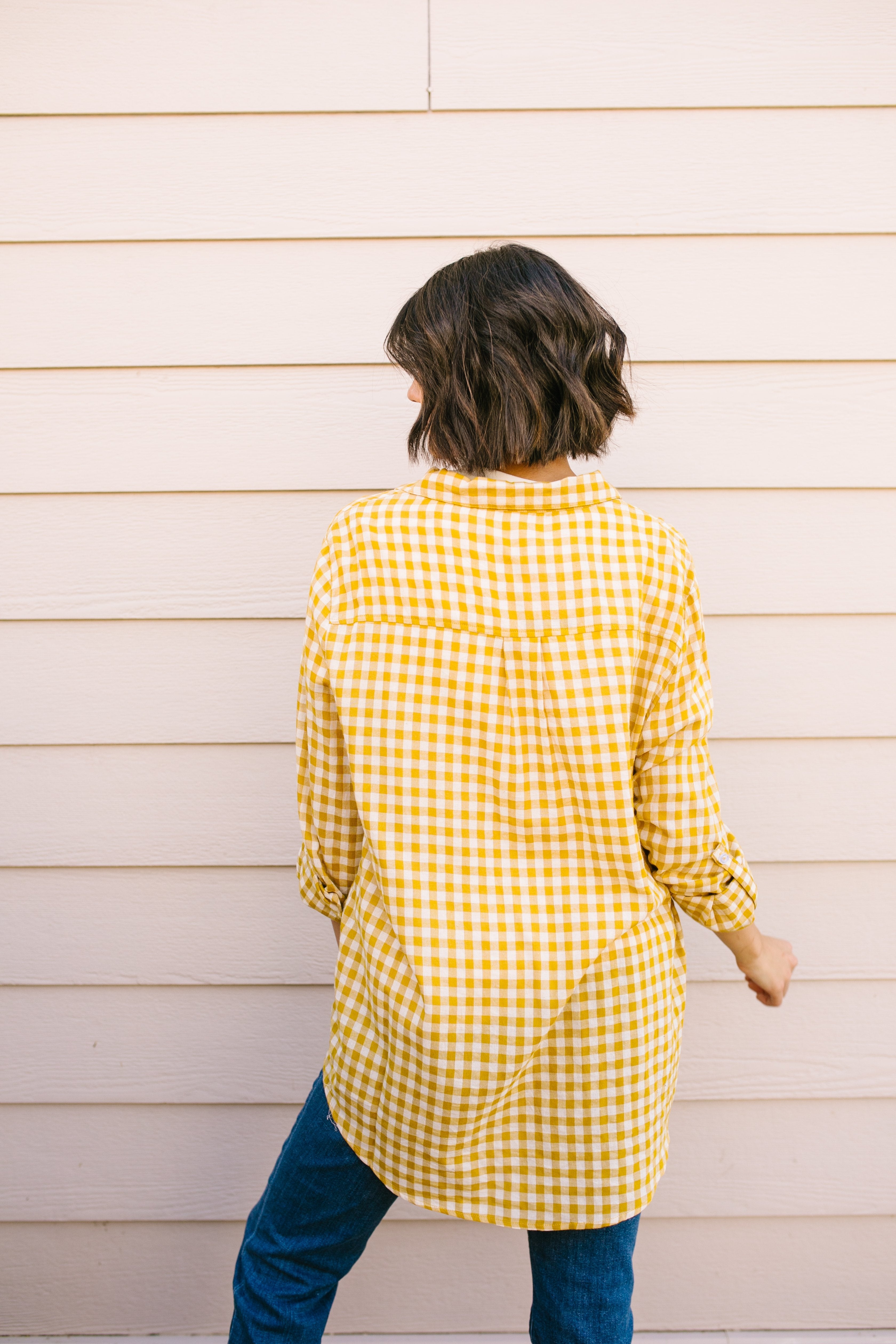 Harvest Gold Plaid Button-down