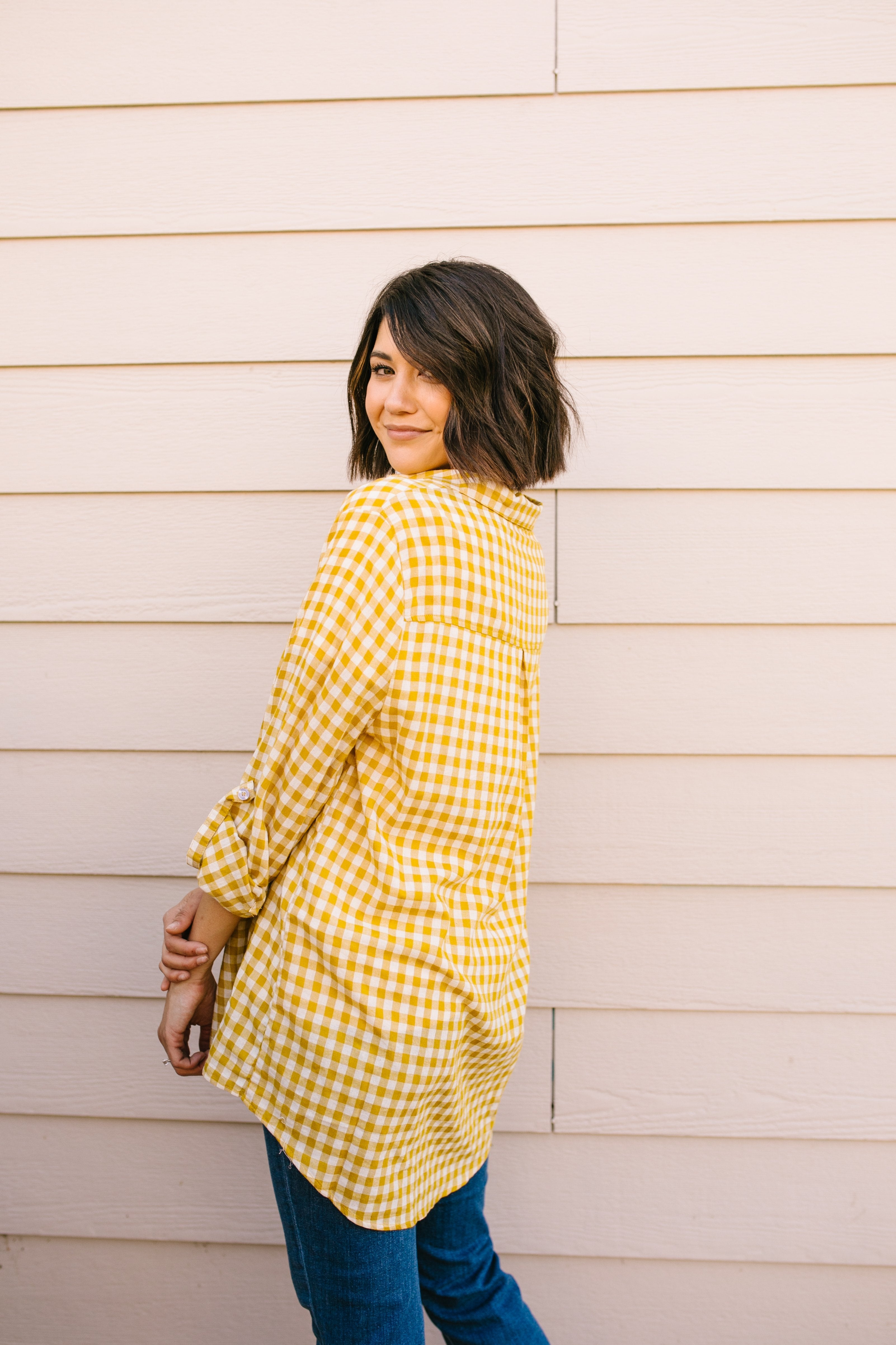 Harvest Gold Plaid Button-down