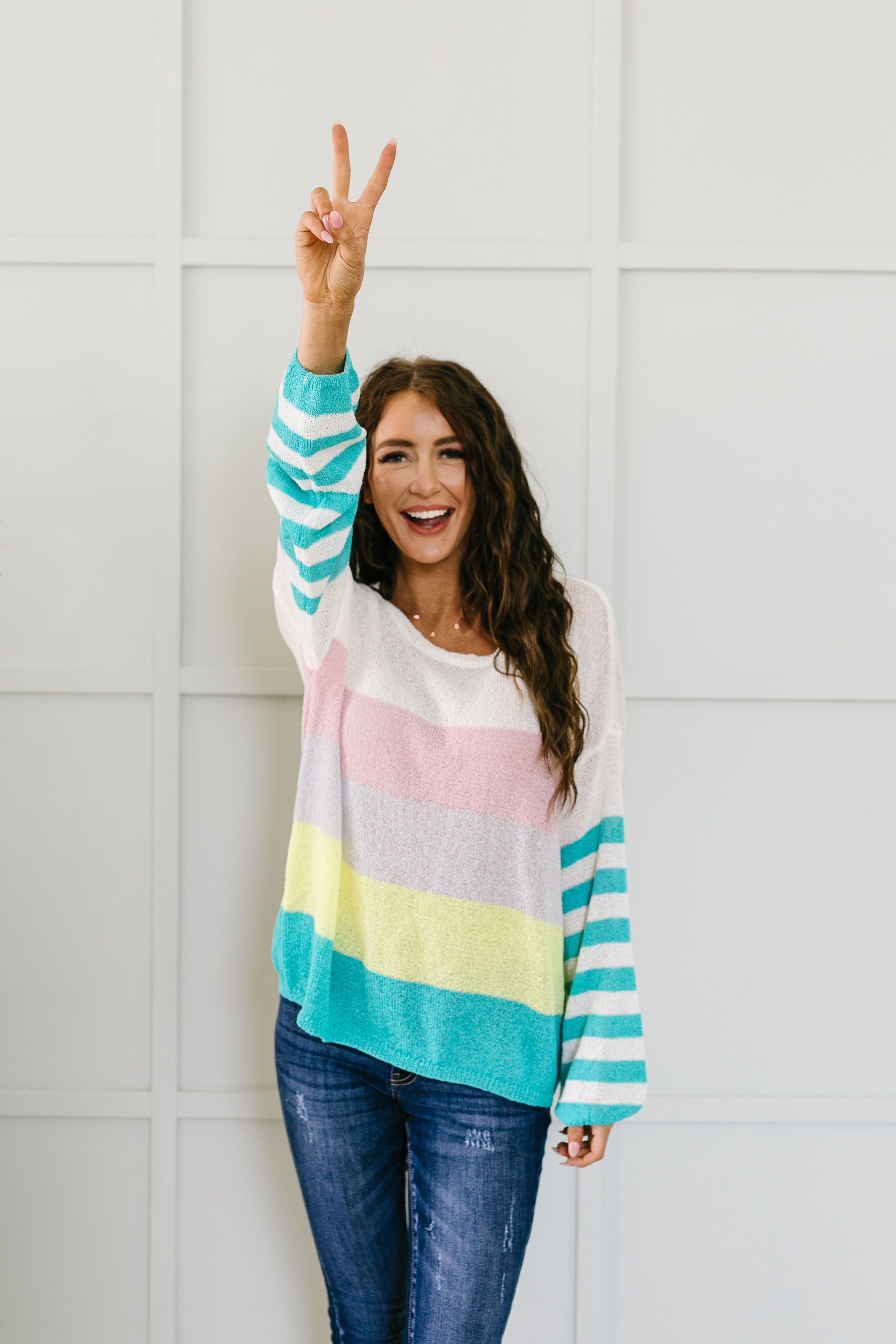 Here's To Sheer Striped Sweater