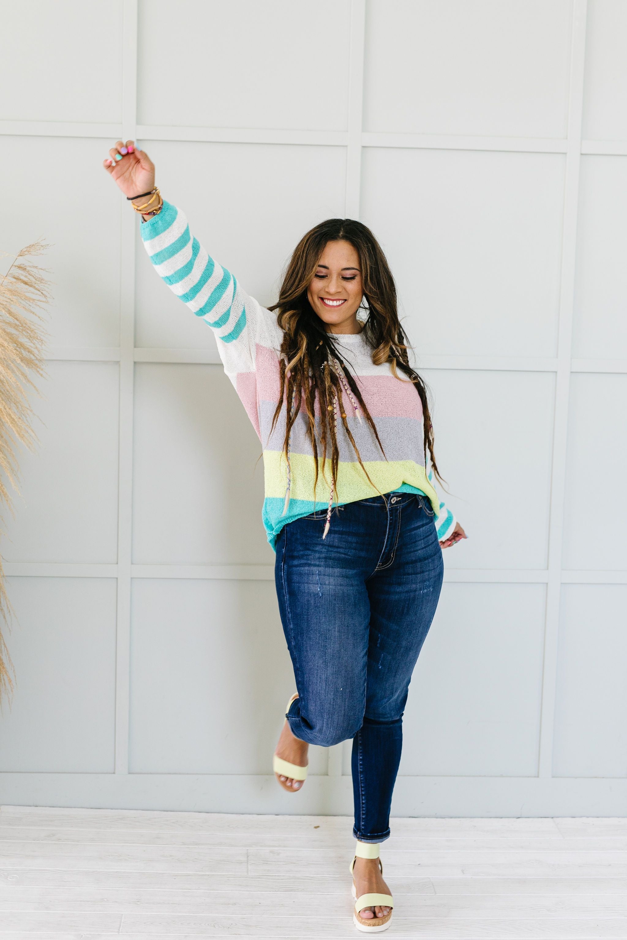 Here's To Sheer Striped Sweater