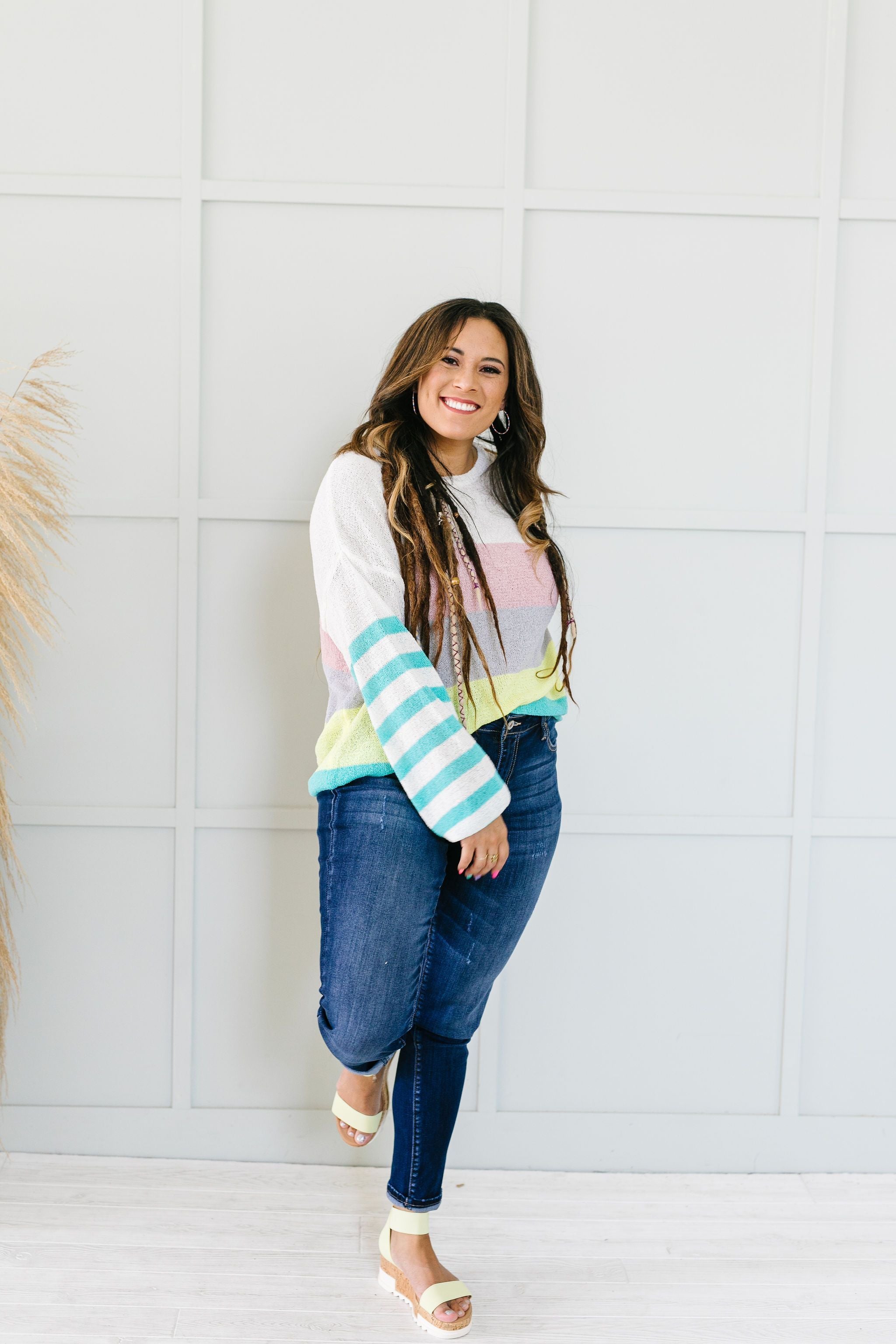 Here's To Sheer Striped Sweater