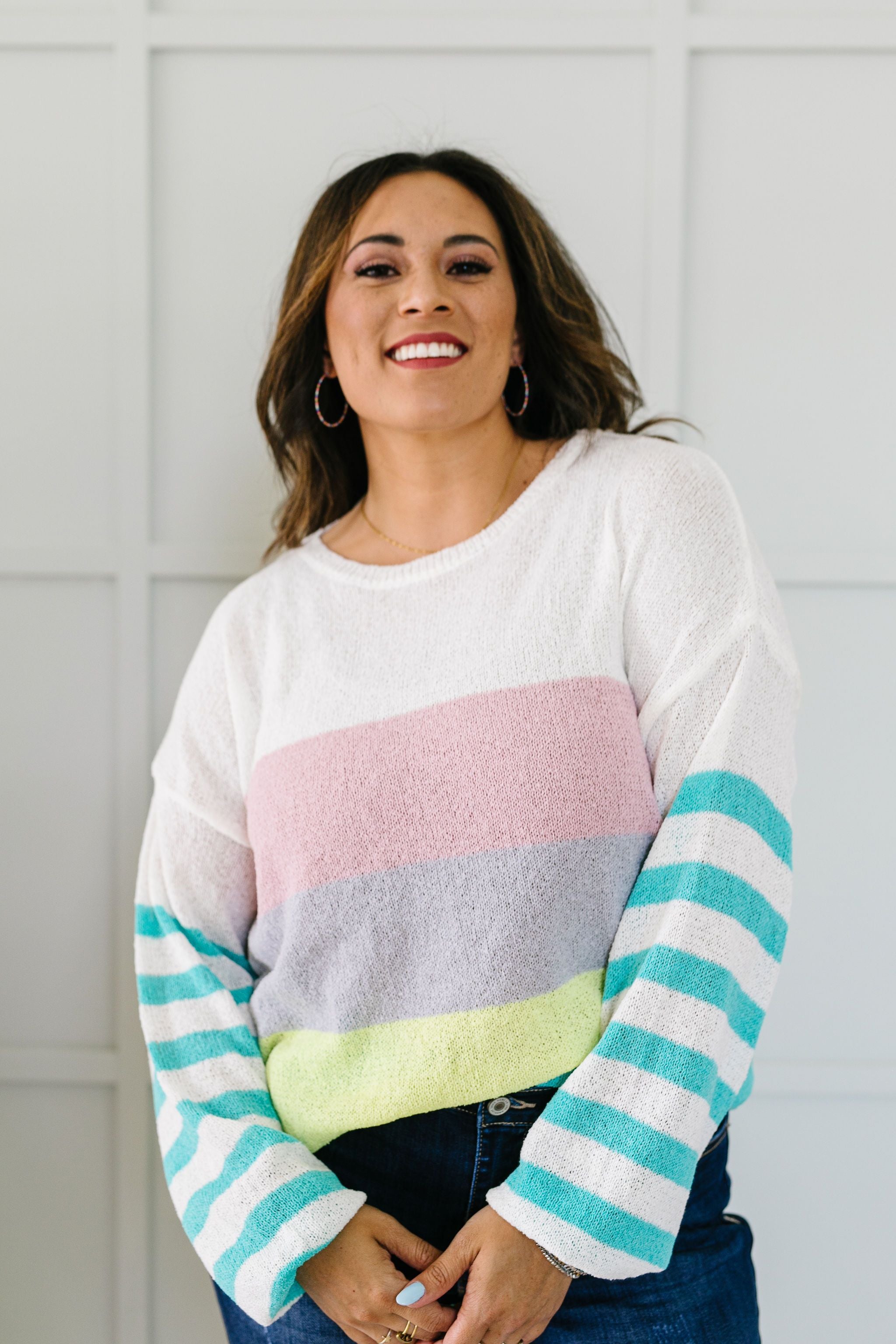 Here's To Sheer Striped Sweater