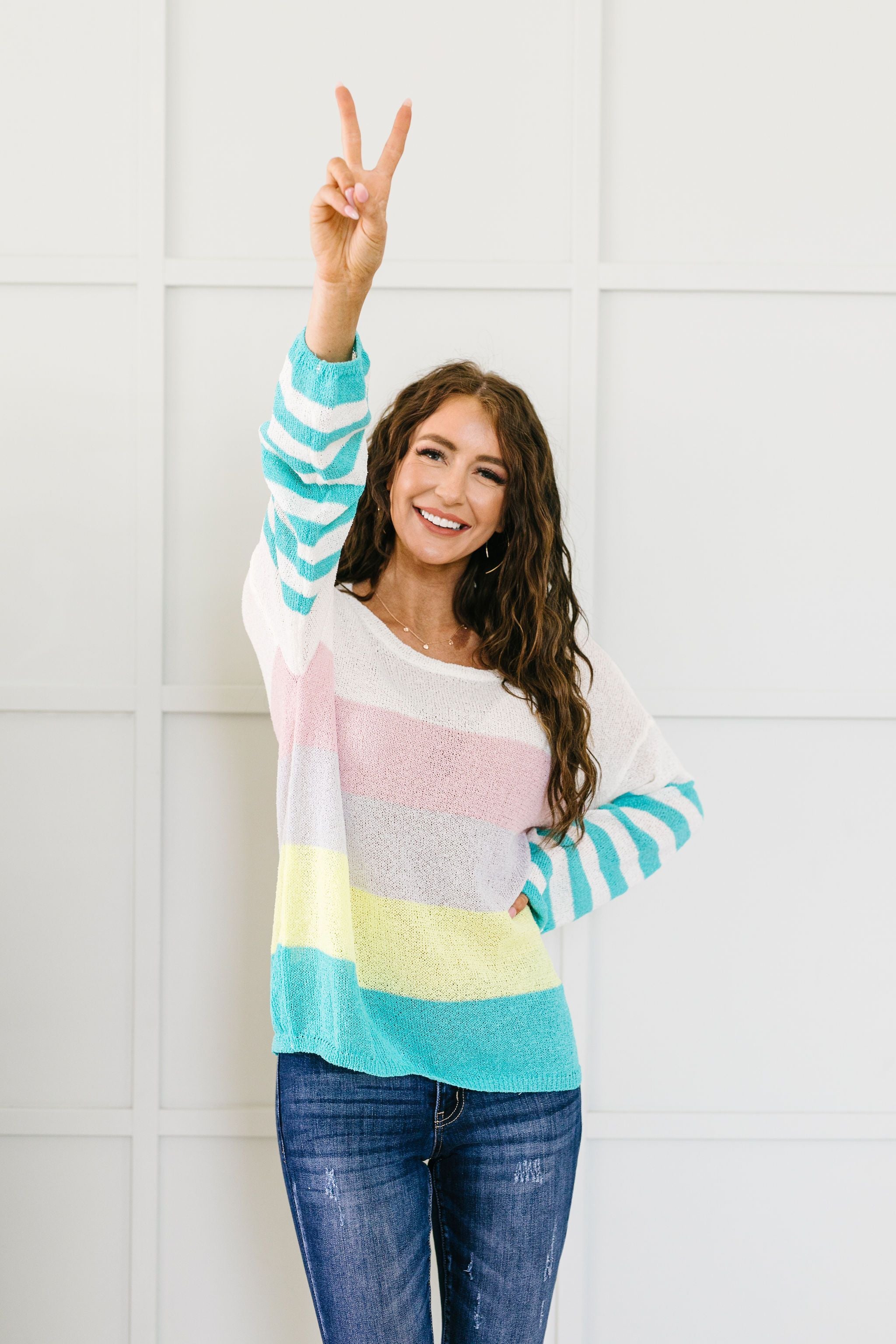 Here's To Sheer Striped Sweater