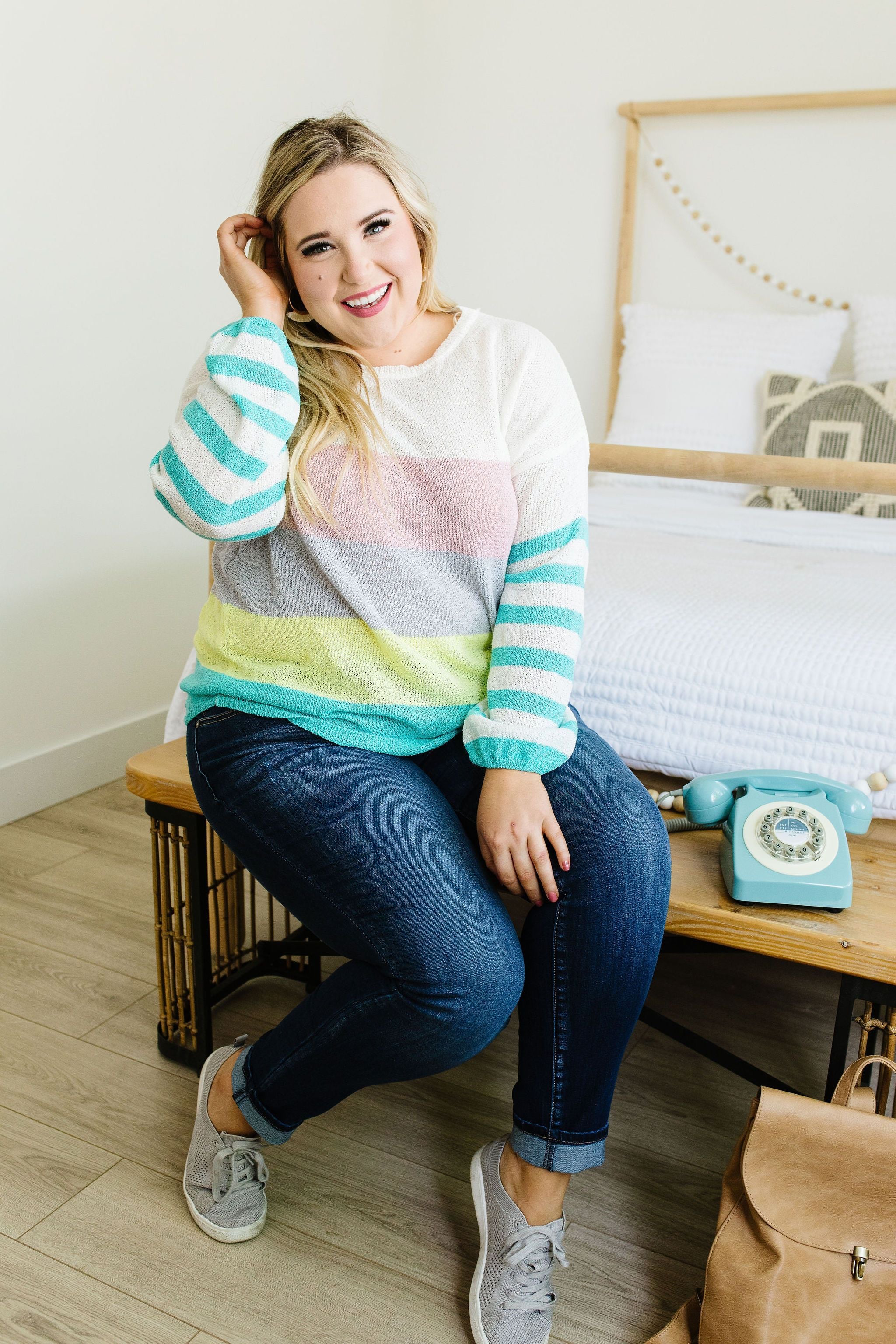 Here's To Sheer Striped Sweater