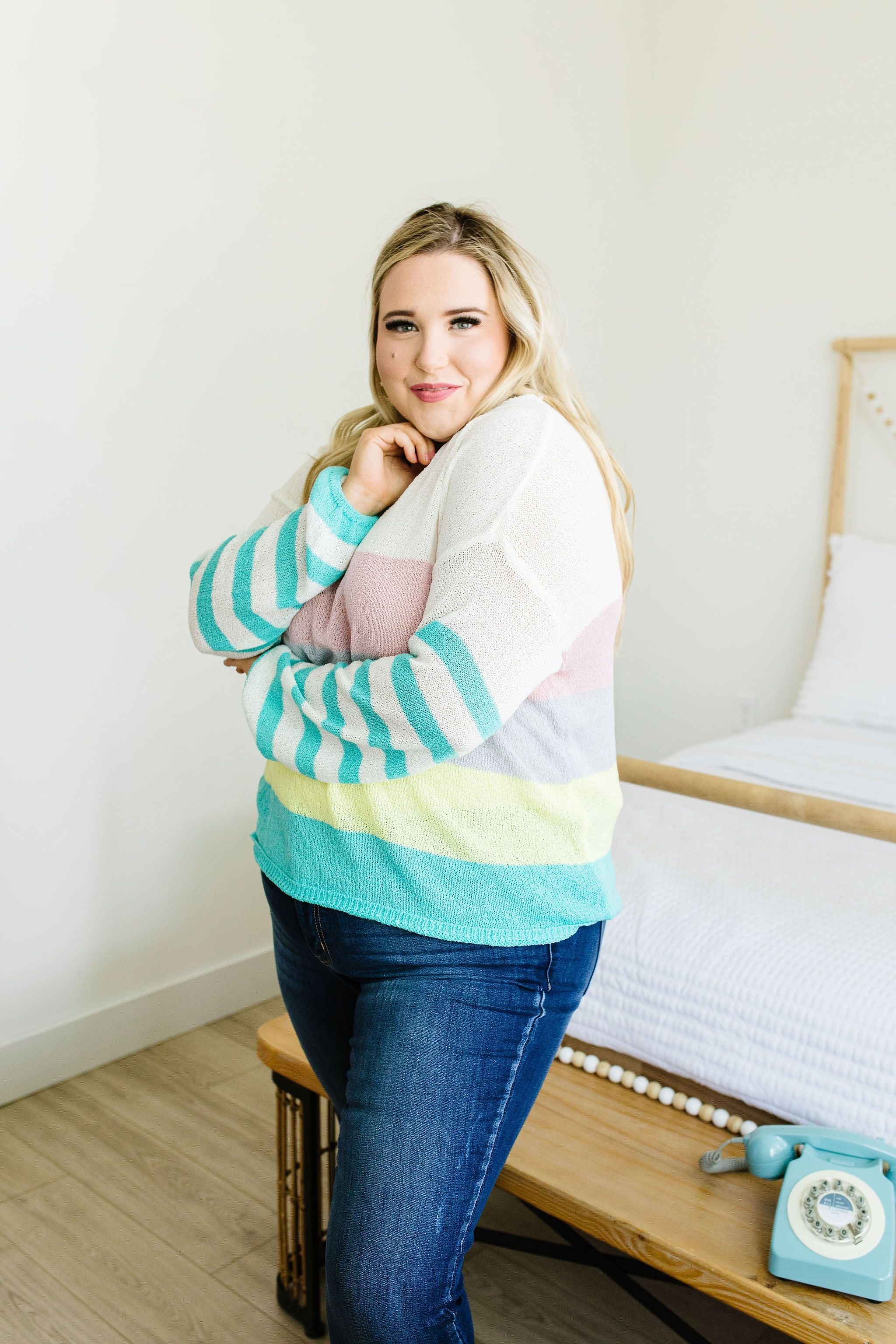 Here's To Sheer Striped Sweater