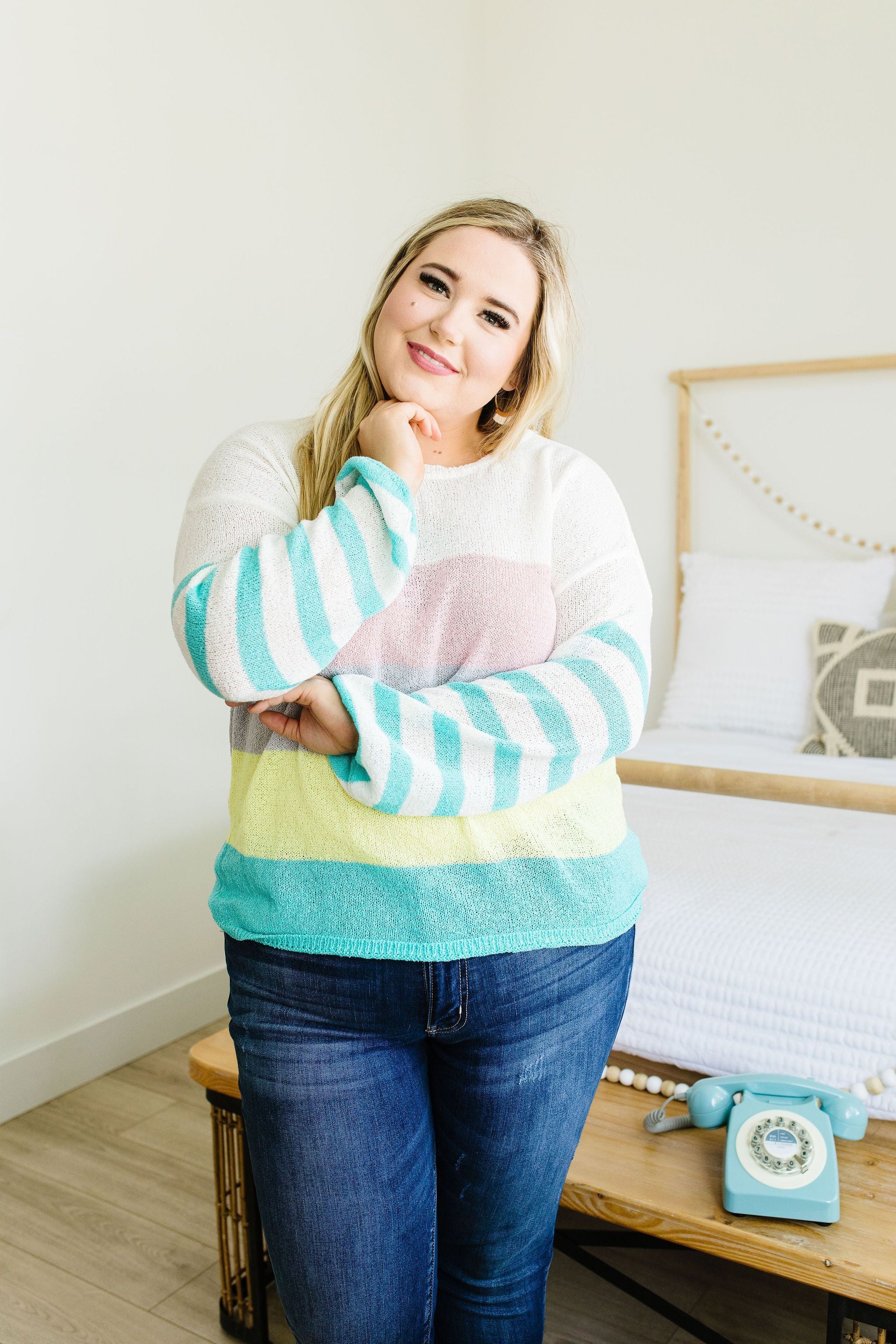 Here's To Sheer Striped Sweater
