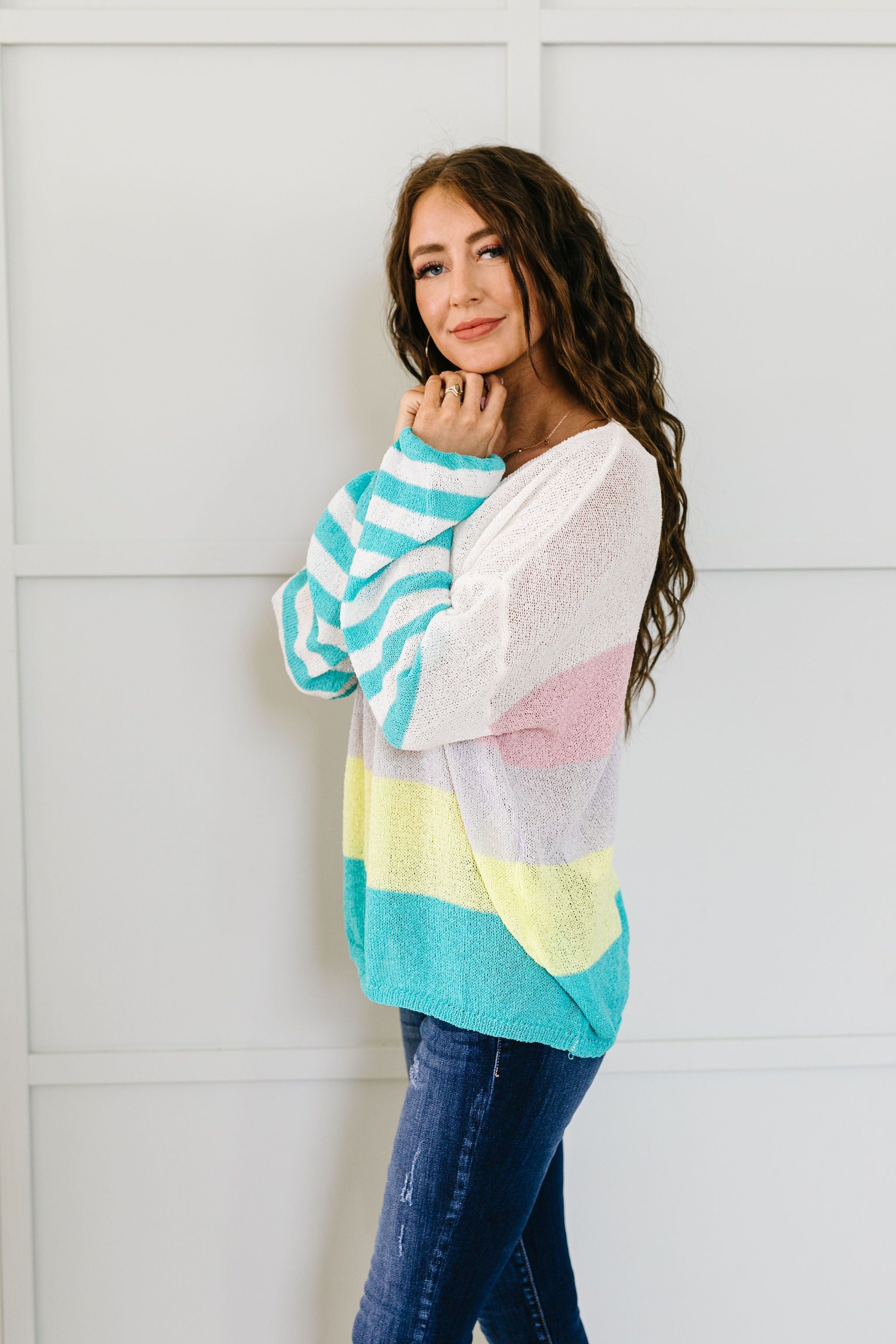 Here's To Sheer Striped Sweater