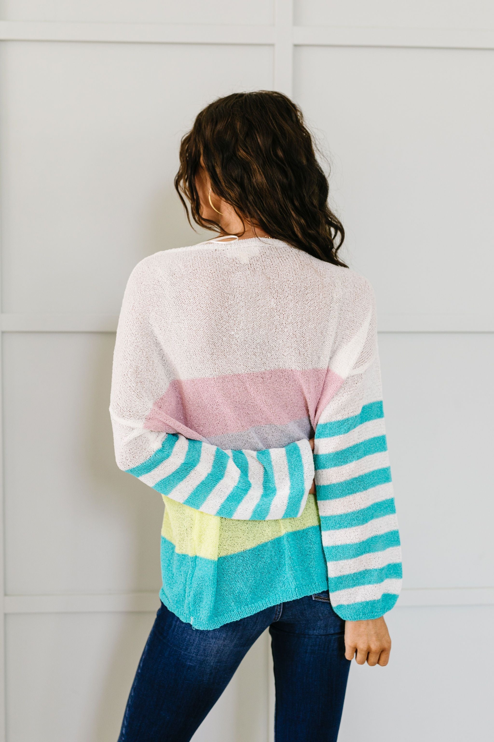 Here's To Sheer Striped Sweater
