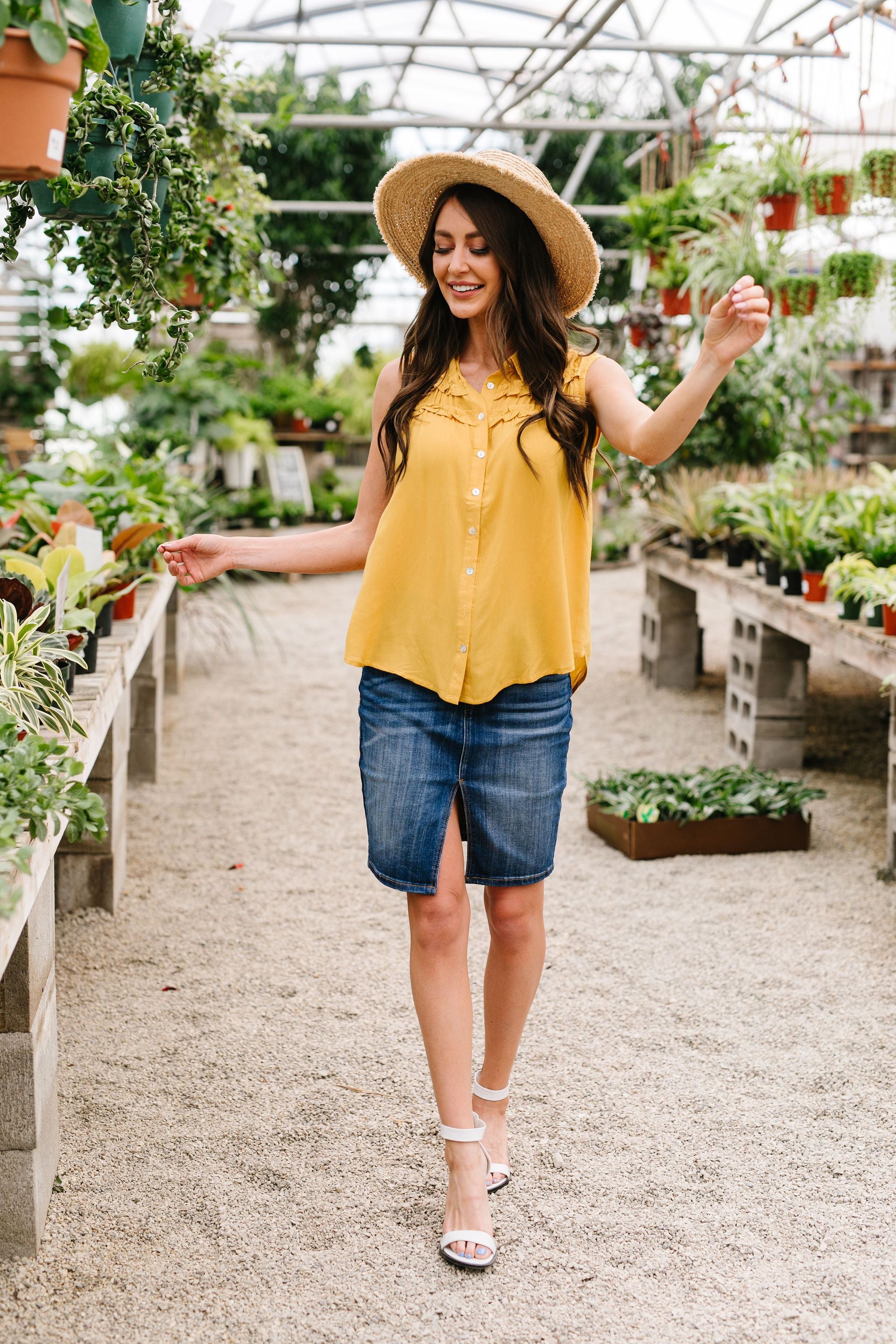 Honey Double Ruffle Sleeveless Top