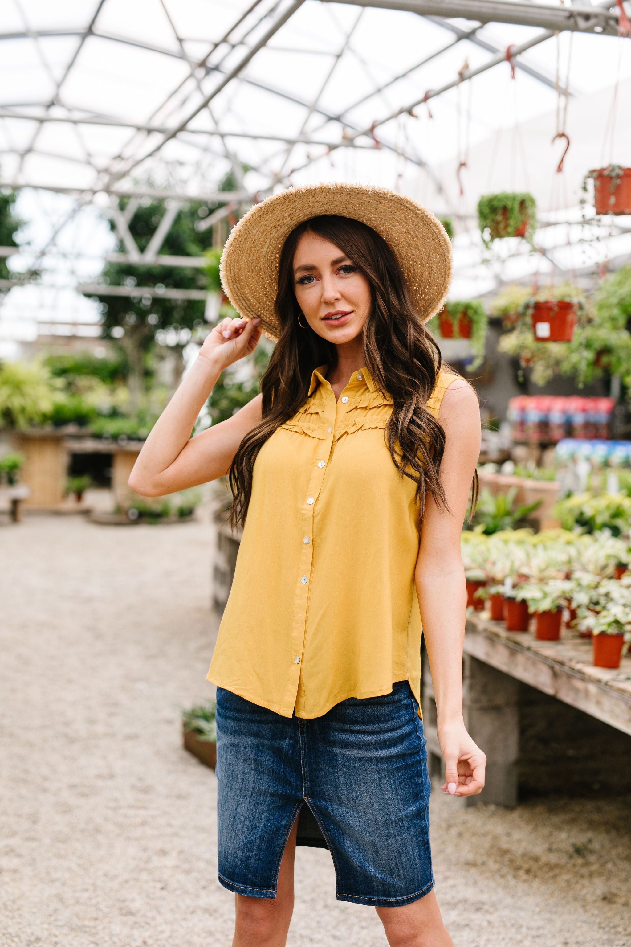 Honey Double Ruffle Sleeveless Top
