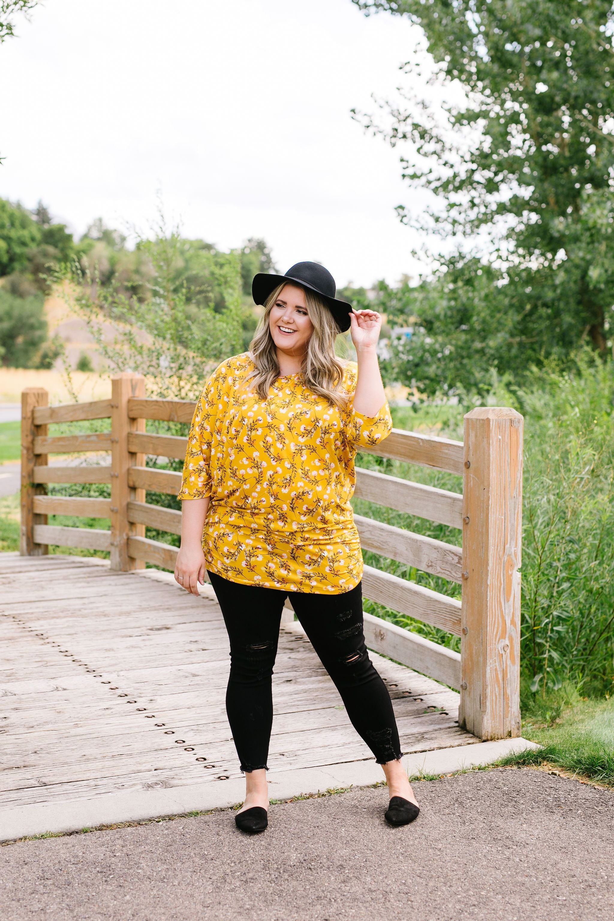 Honeysuckle Shirred Tunic