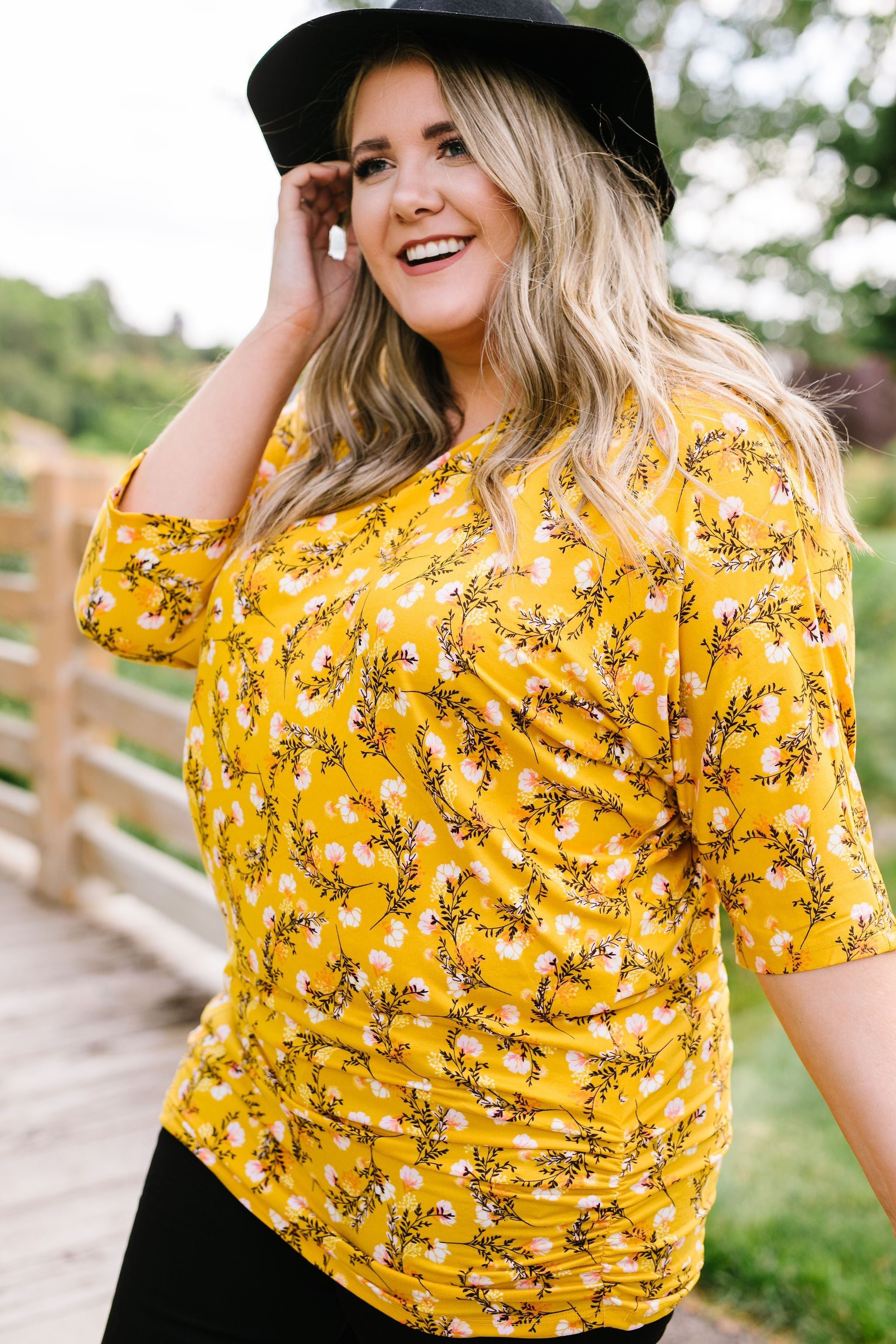 Honeysuckle Shirred Tunic